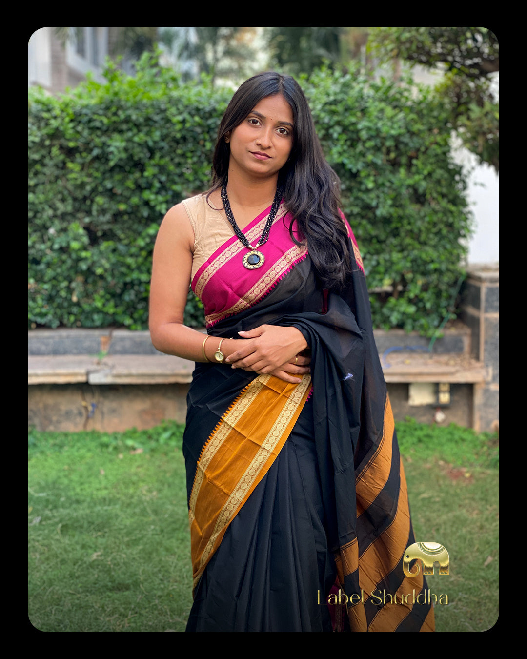 Ganga Jamuna Saree - Black
