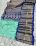 Aqua Green 13 Handloom Gadwal Pattu Saree
