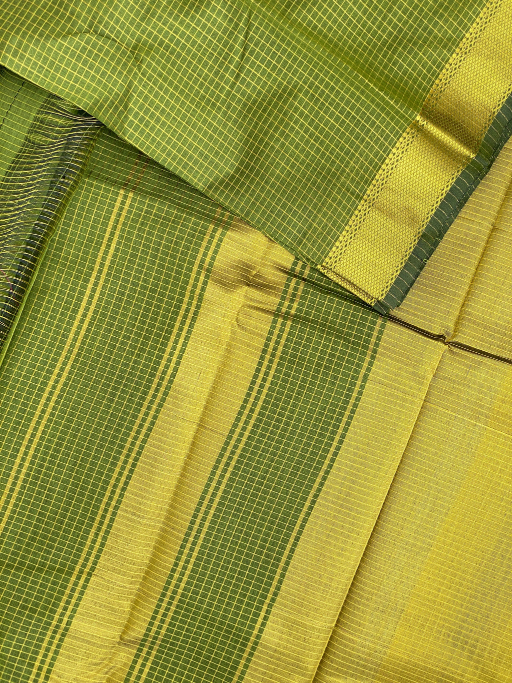 Maheshwari Checks - Mehendi Green