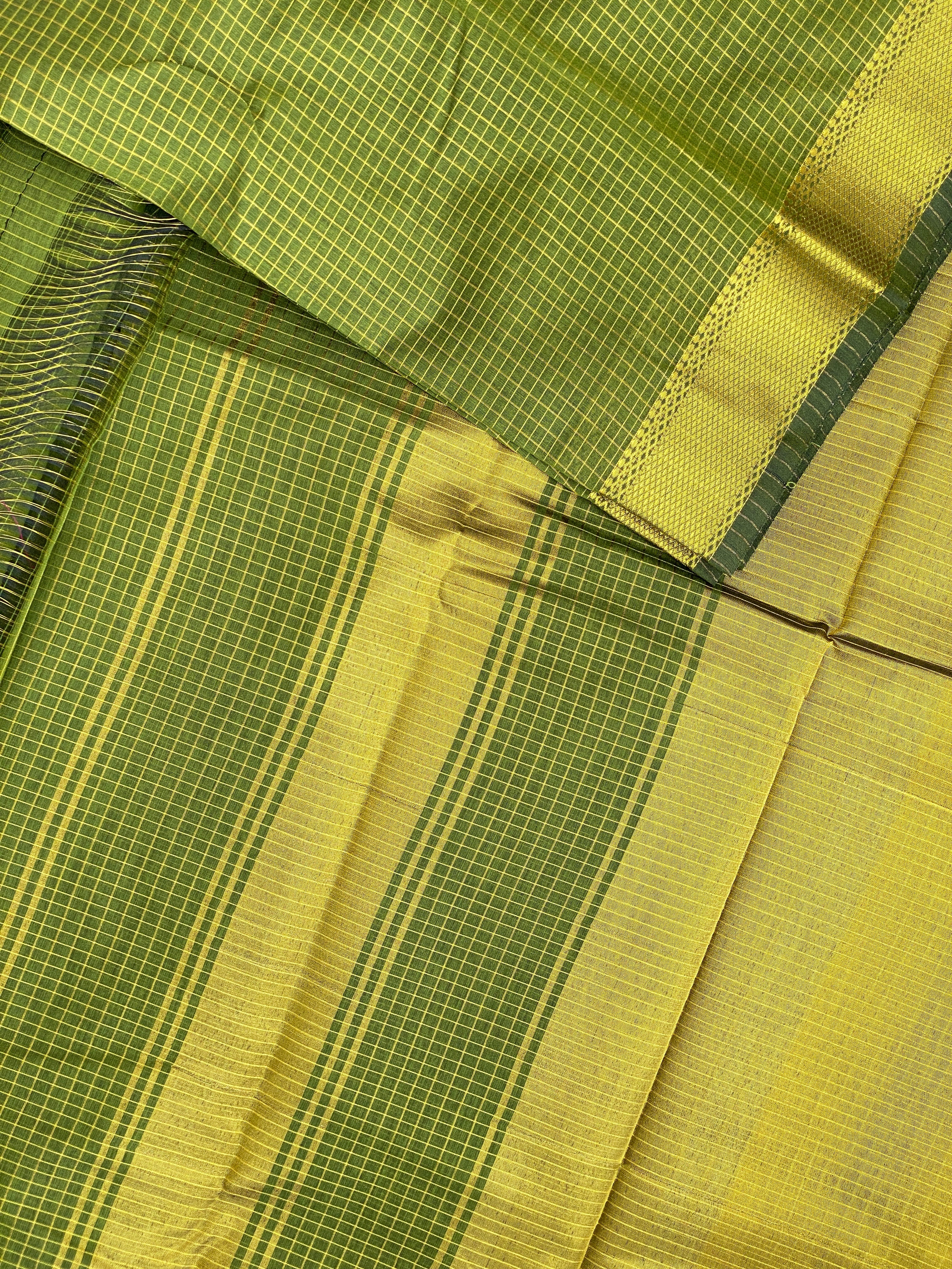 Maheshwari Checks - Mehendi Green