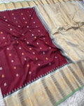 Wine Maroon 1 Handloom Gadwal Pattu Saree