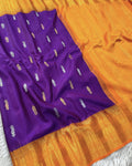 Royal Purple 3 Handloom Gadwal Pattu Saree