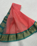 Blush Pink Pure Gadwal Cotton Saree