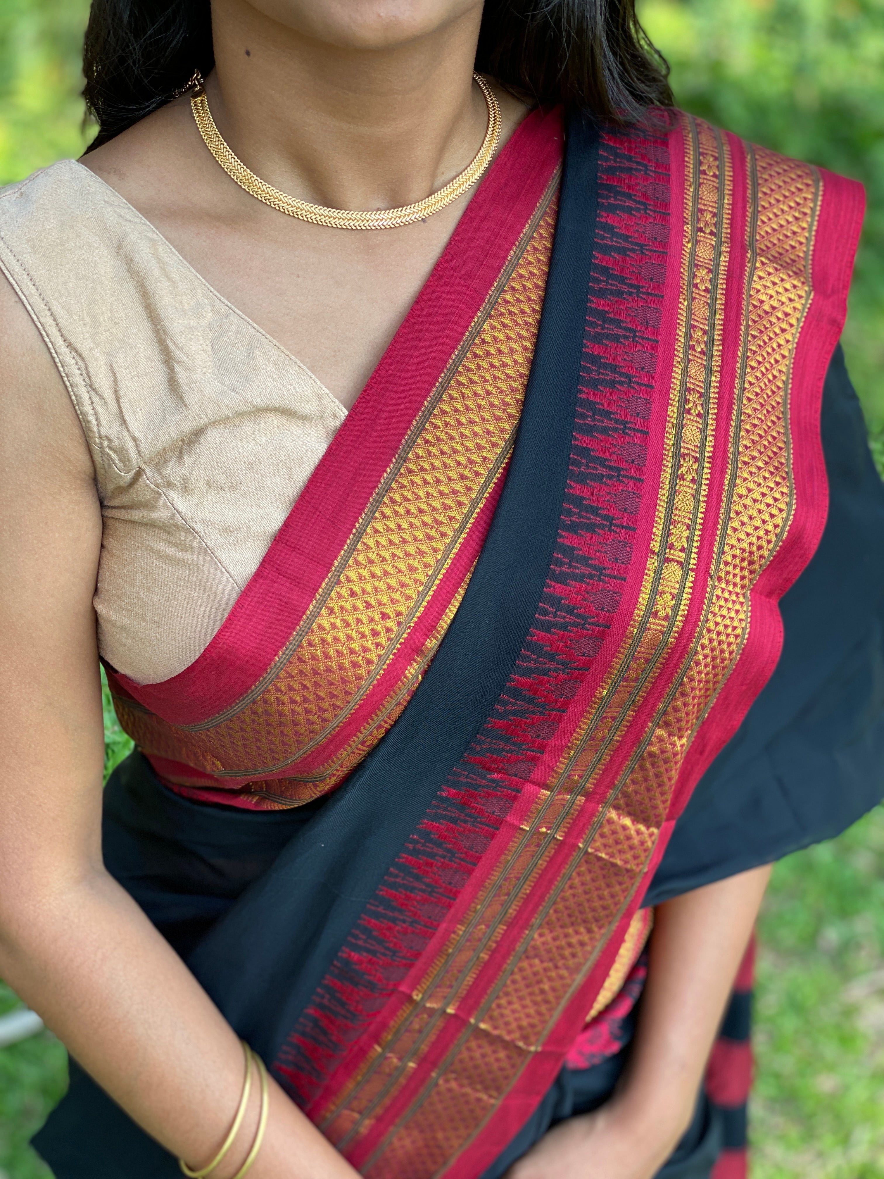 Narayanpet Cotton Saree - Black