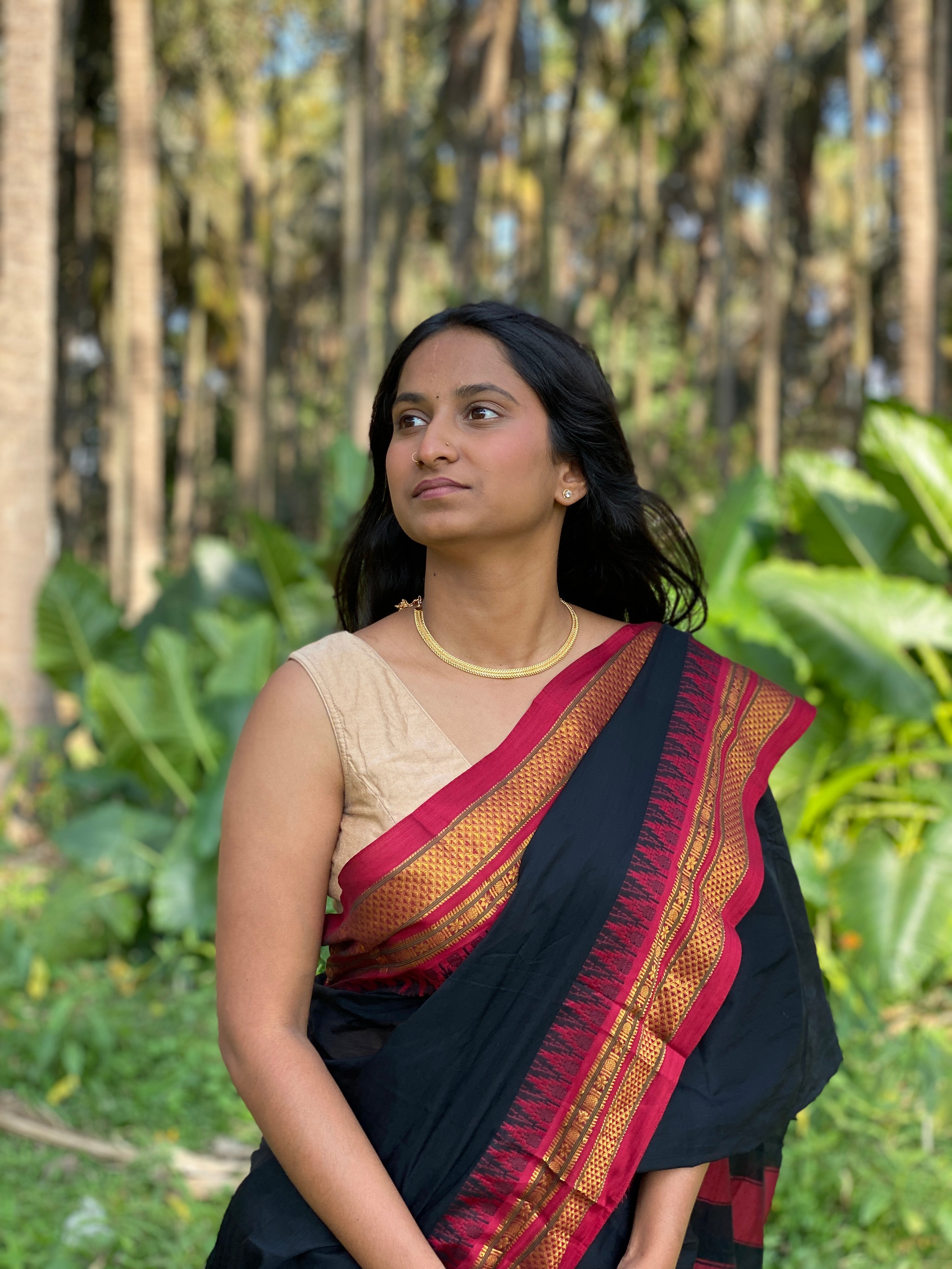 Narayanpet Cotton Saree - Black