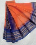 Tangerine Orange Pure Gadwal Cotton Saree