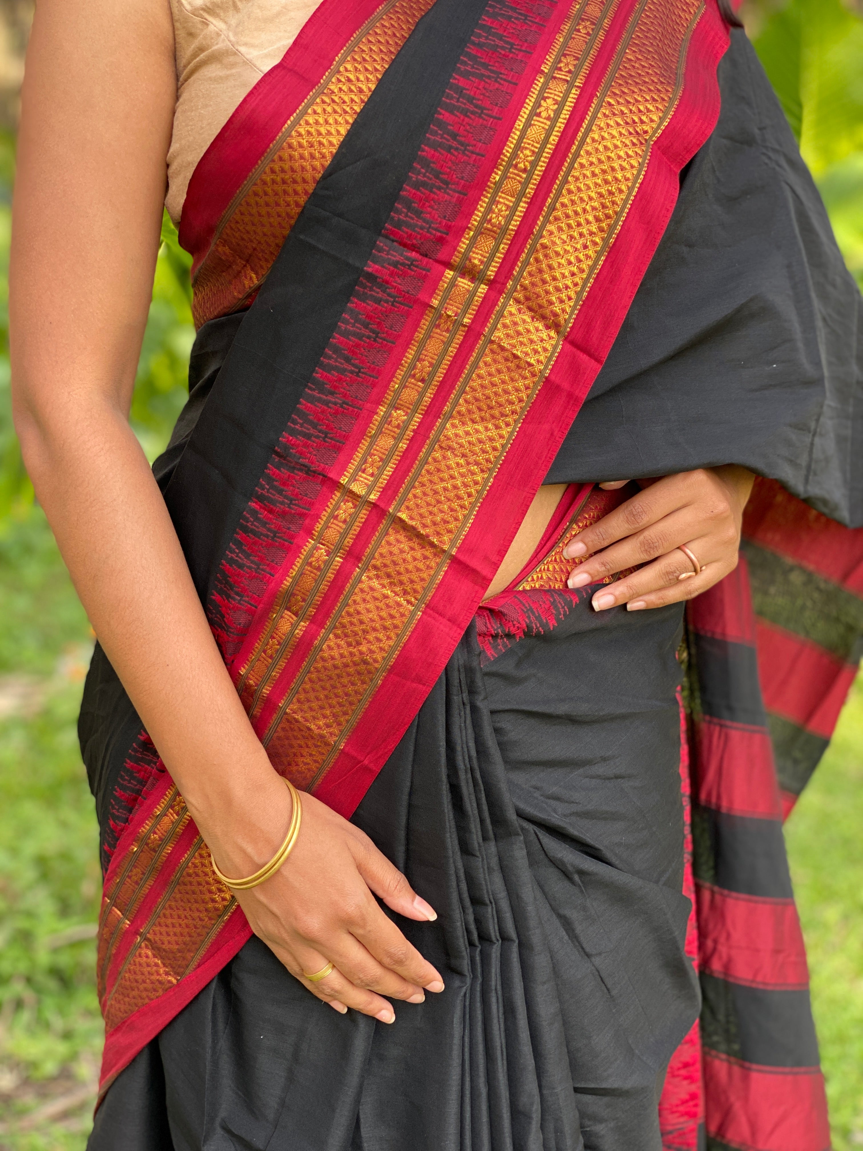 Narayanpet Cotton Saree - Black