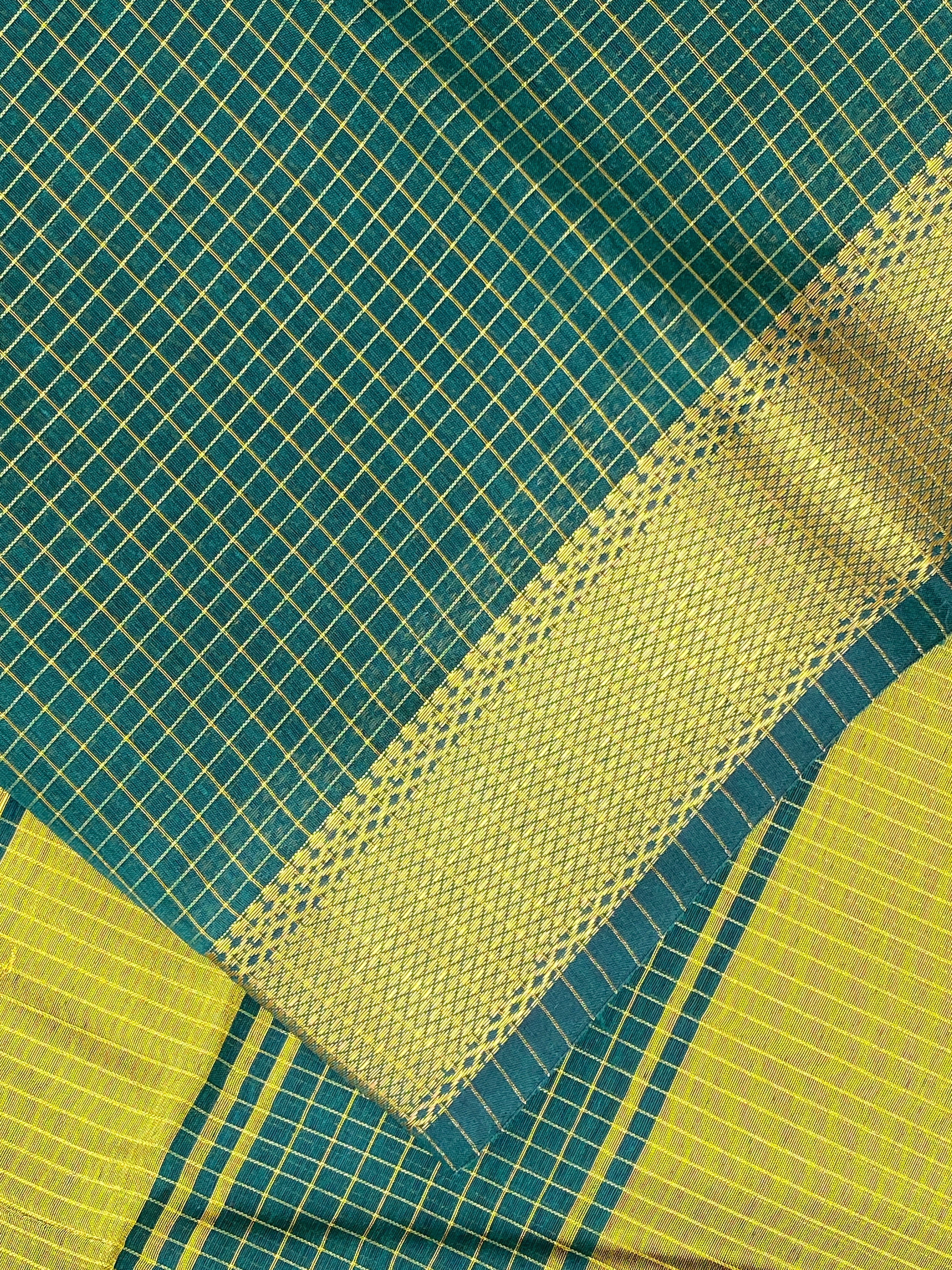 Maheshwari Checks - Peacock Green