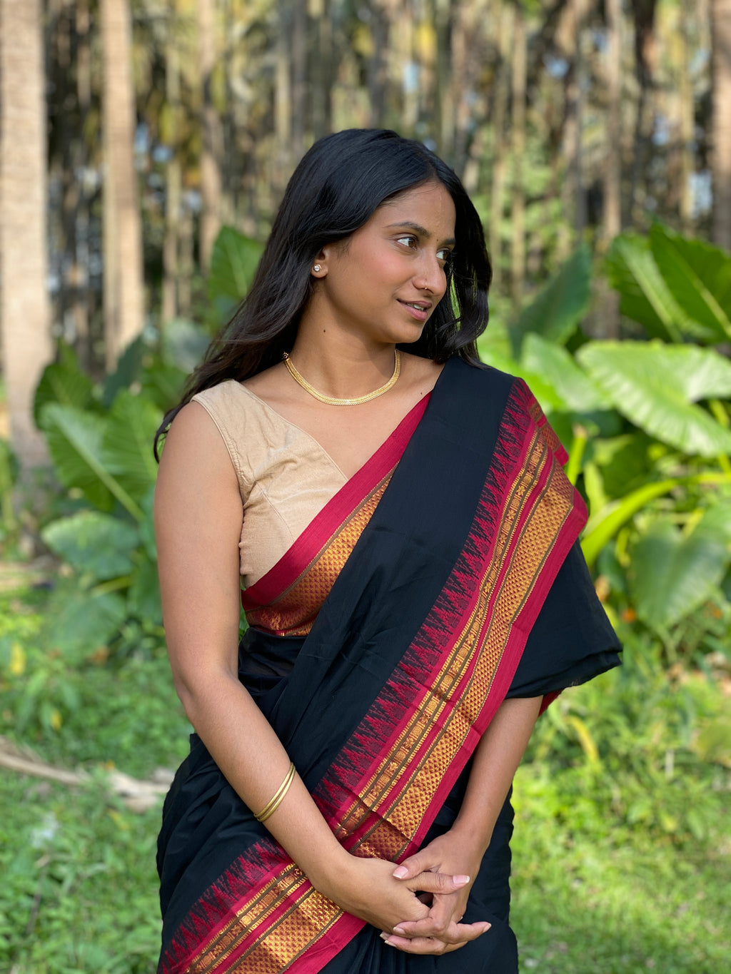 Narayanpet Cotton Saree - Black