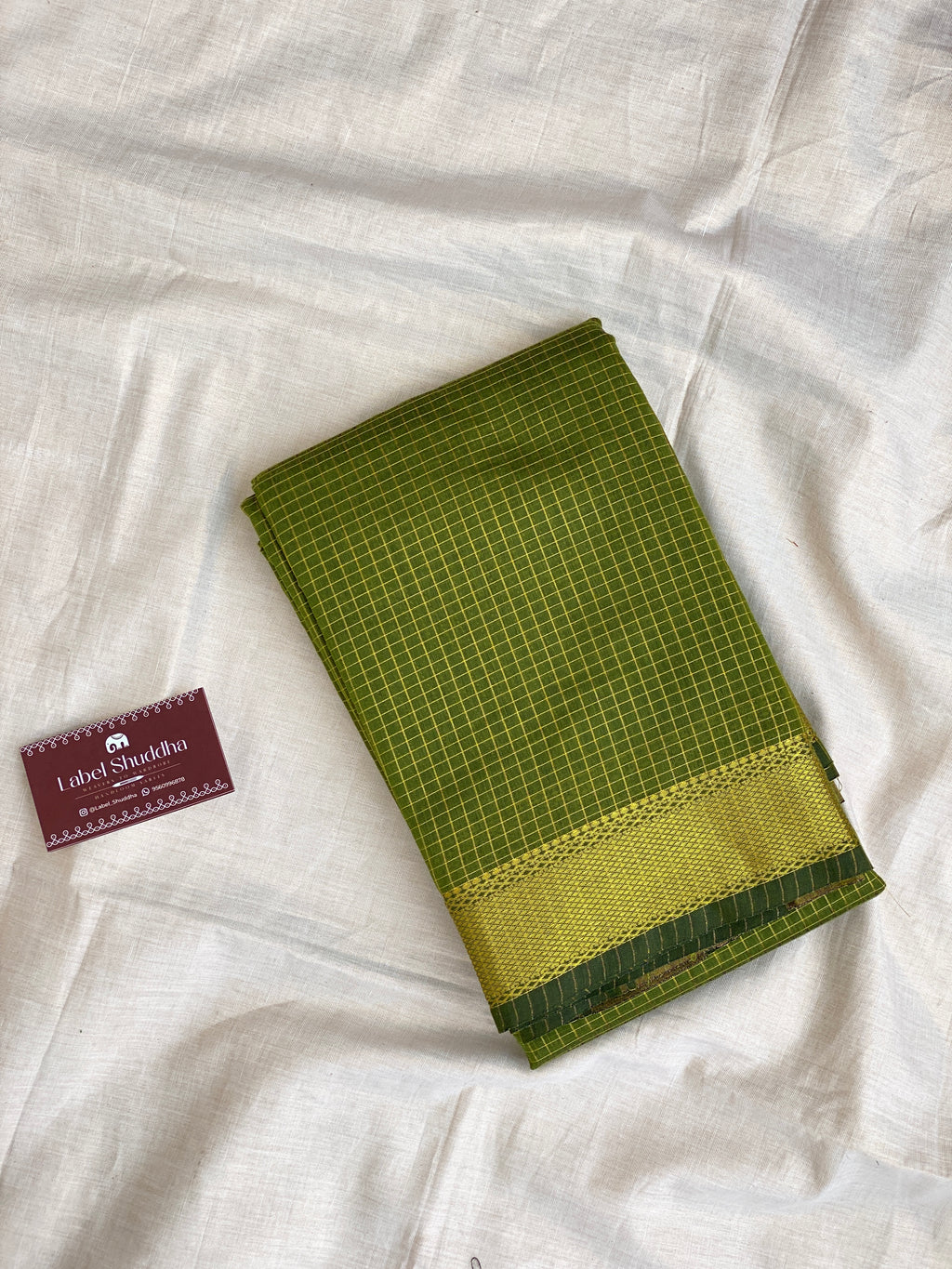 Maheshwari Checks - Mehendi Green