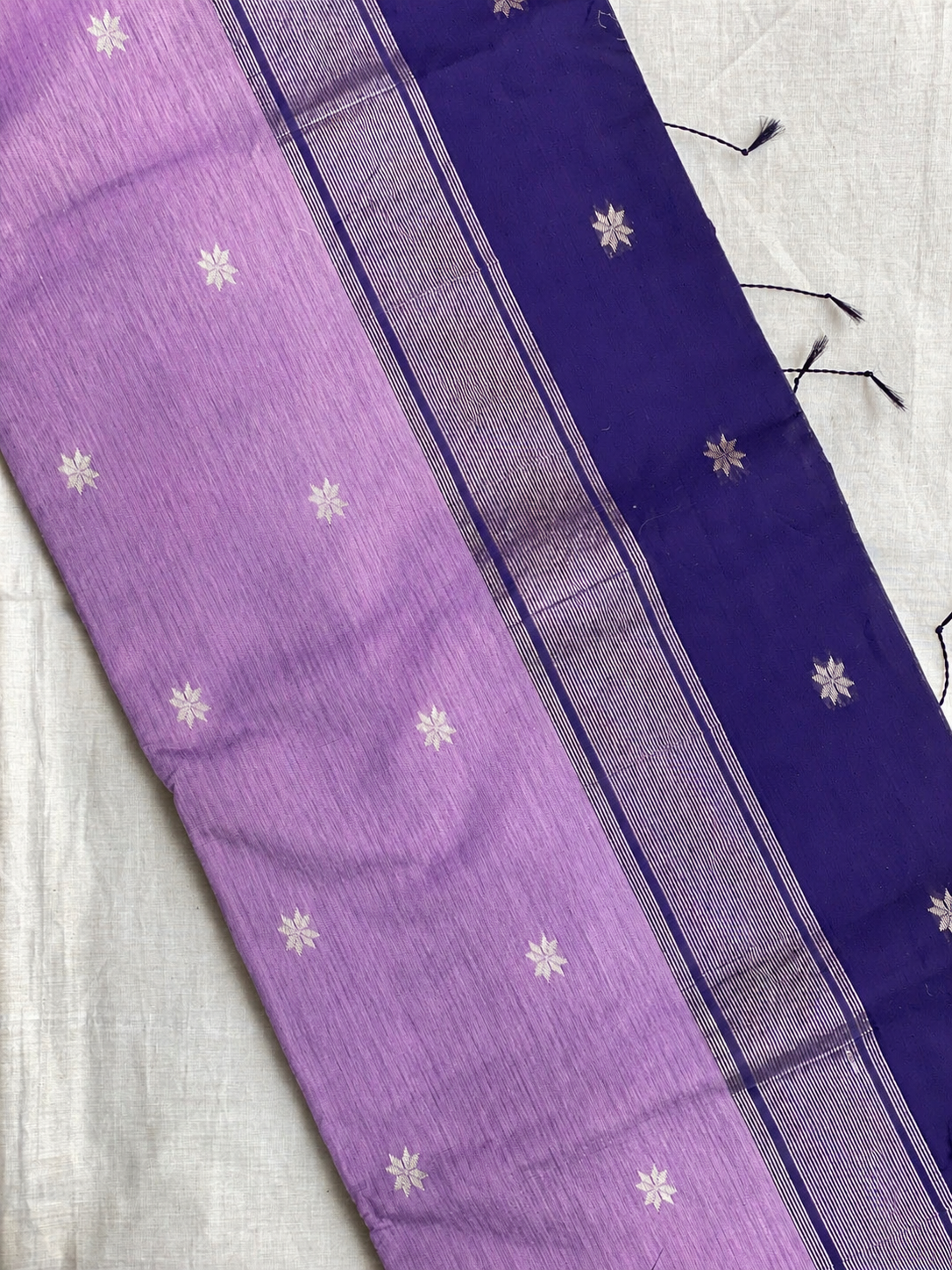 Purple handloom maheshwari cotton saree
