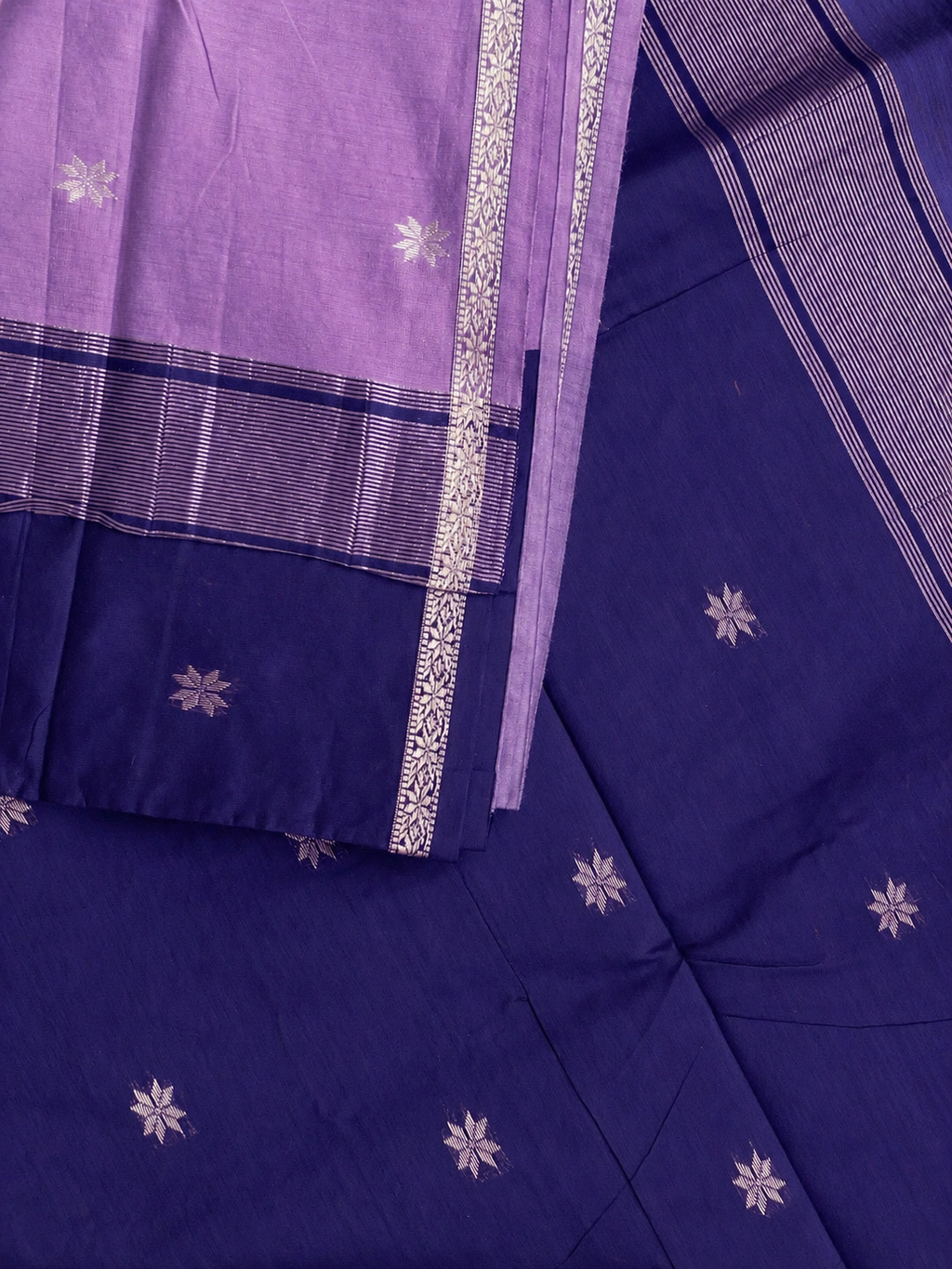 Purple handloom maheshwari cotton saree