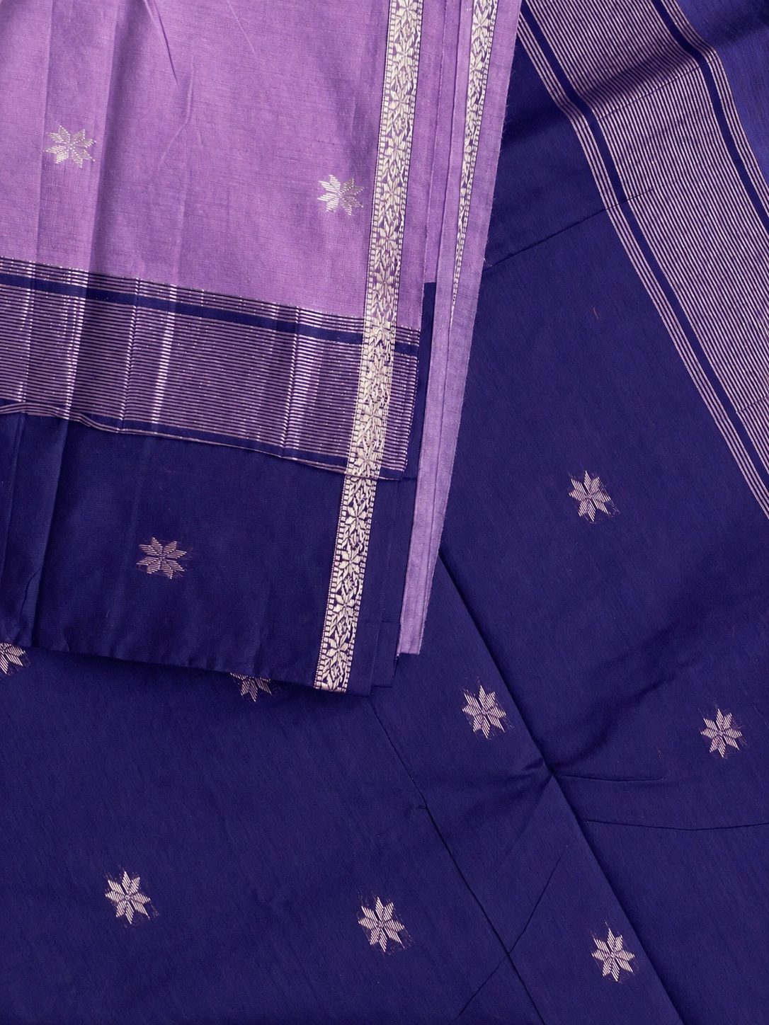 Purple handloom maheshwari cotton saree