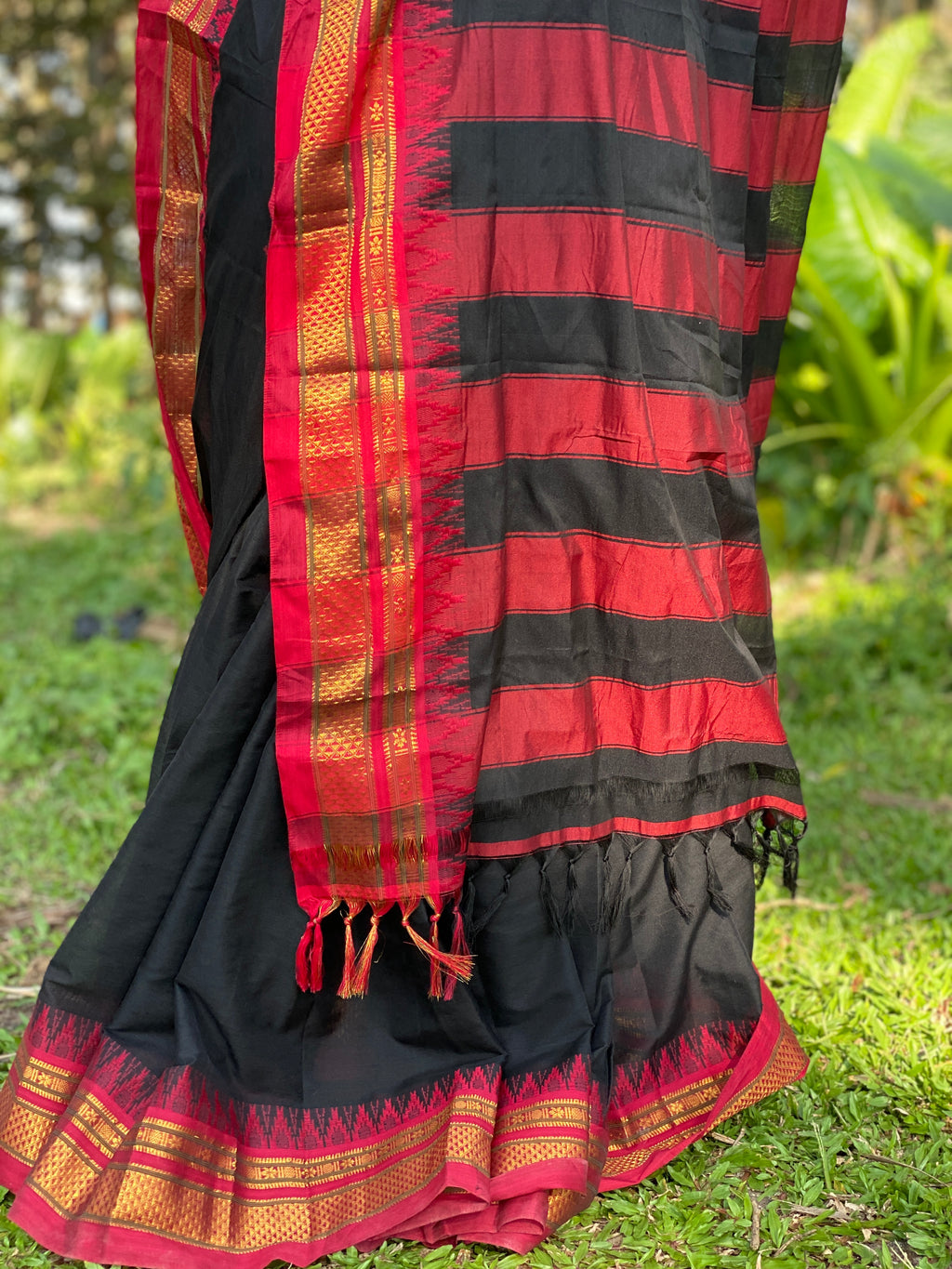 Narayanpet Cotton Saree - Black