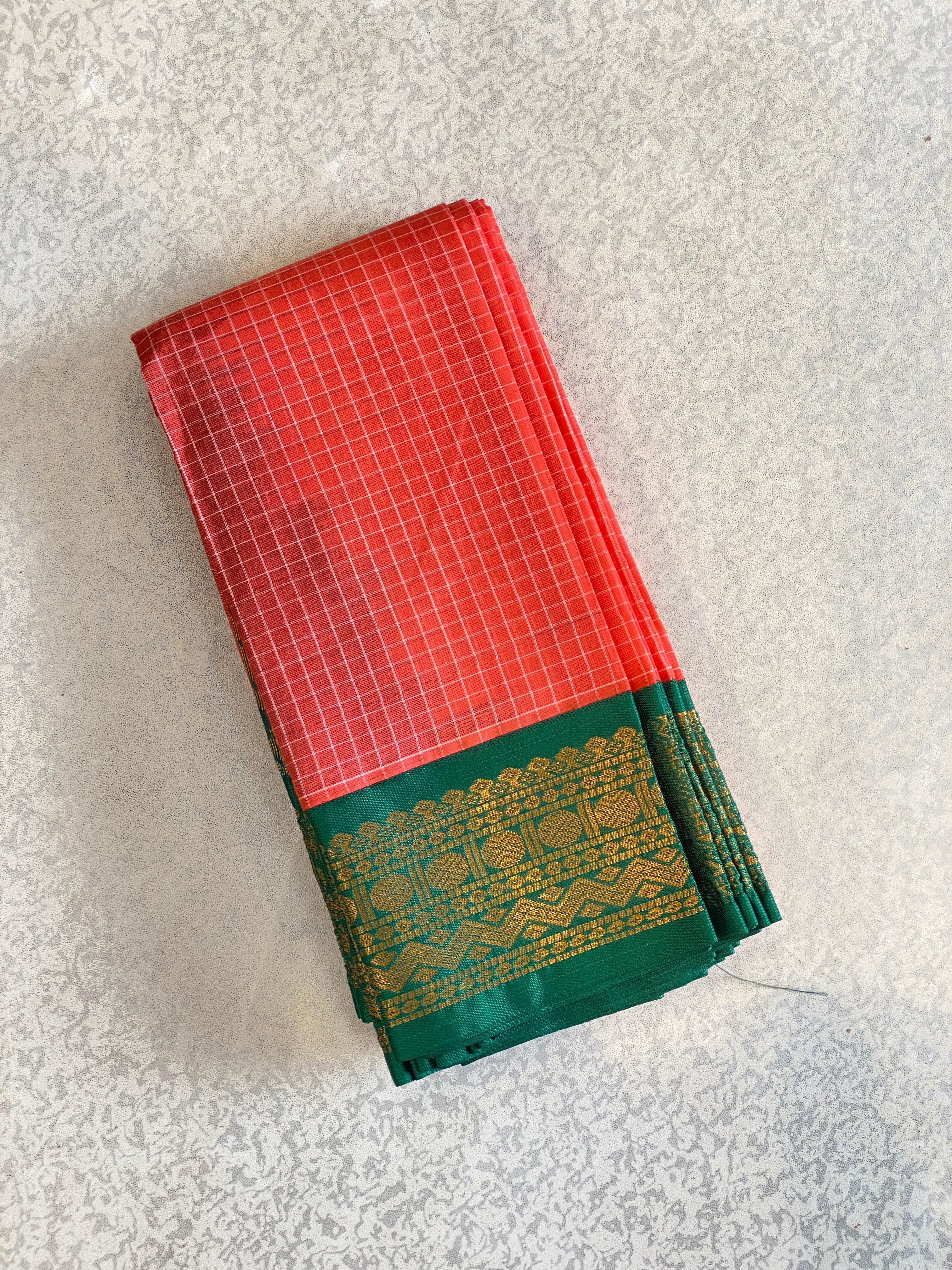 Red Bloom Pure Gadwal Cotton Saree