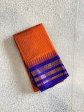 Sunset Orange Pure Gadwal Cotton Saree