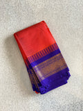 Orange Grace Pure Gadwal Cotton Saree
