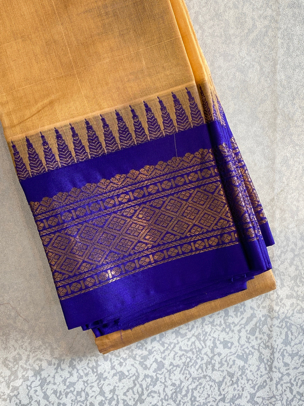 Honey Gold Pure Gadwal Cotton Saree