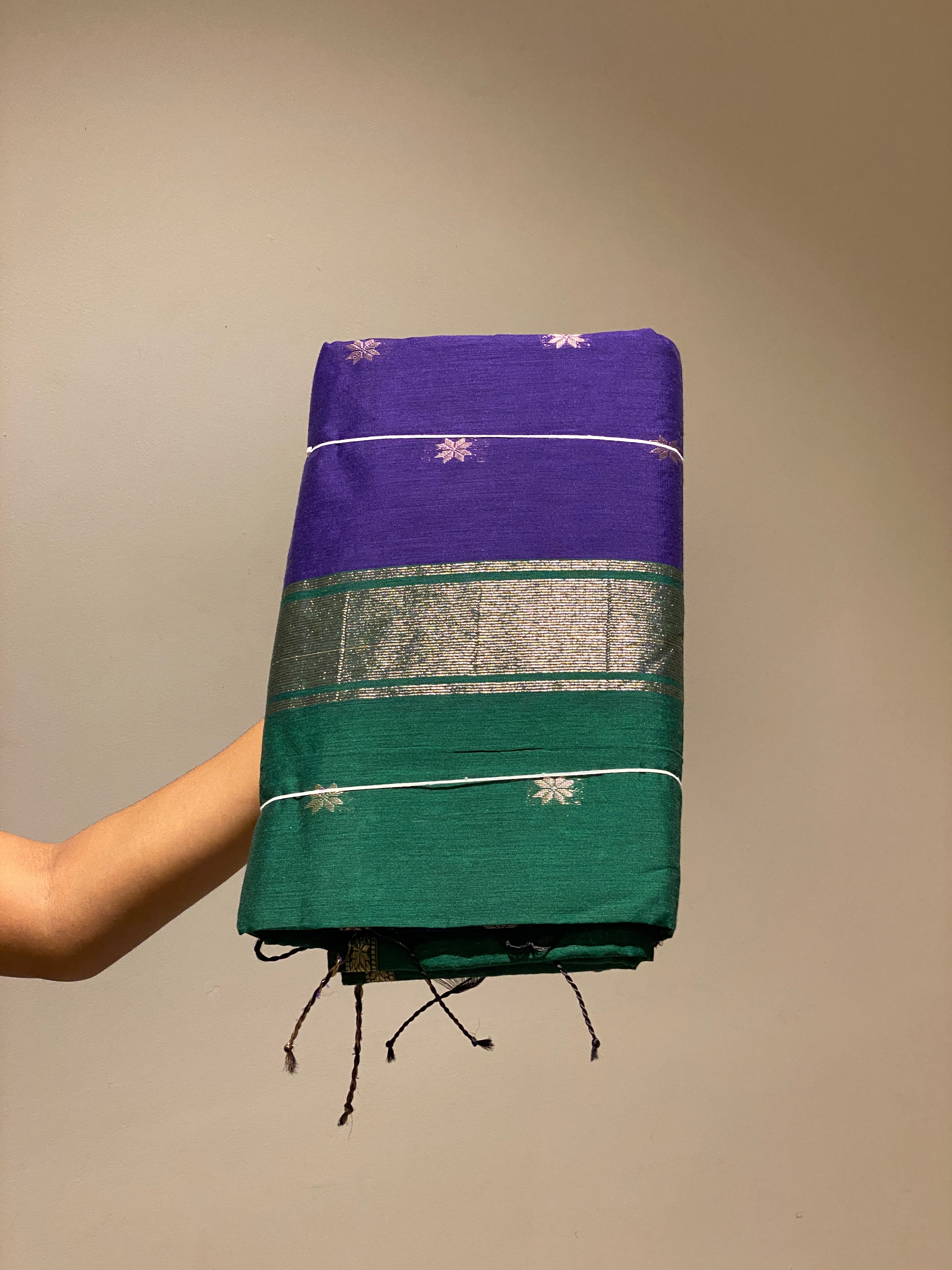 Maheshwari Cotton - Voilet Green