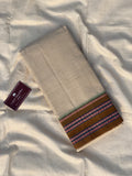 Narayanpet Cotton Saree - Cream Brown Checks
