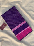 Narayanpet Cotton Saree - Purple Pink Checks