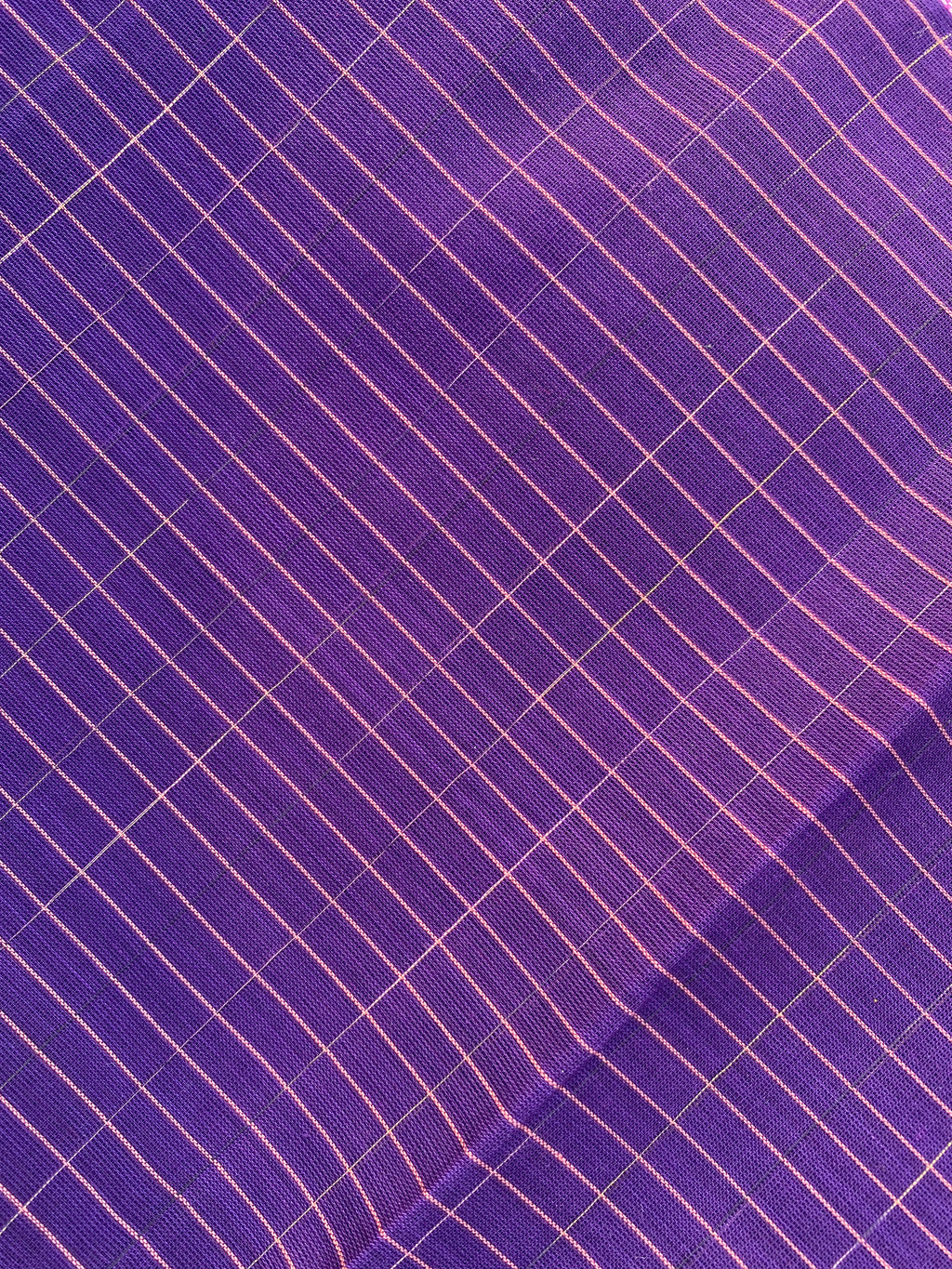 Narayanpet Cotton Saree - Purple Pink Checks