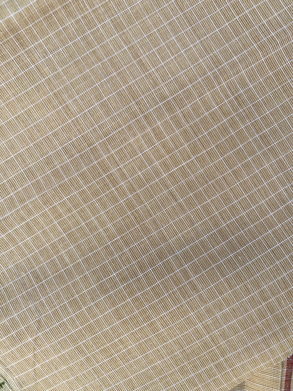 Narayanpet Cotton Saree - Cream Brown Checks