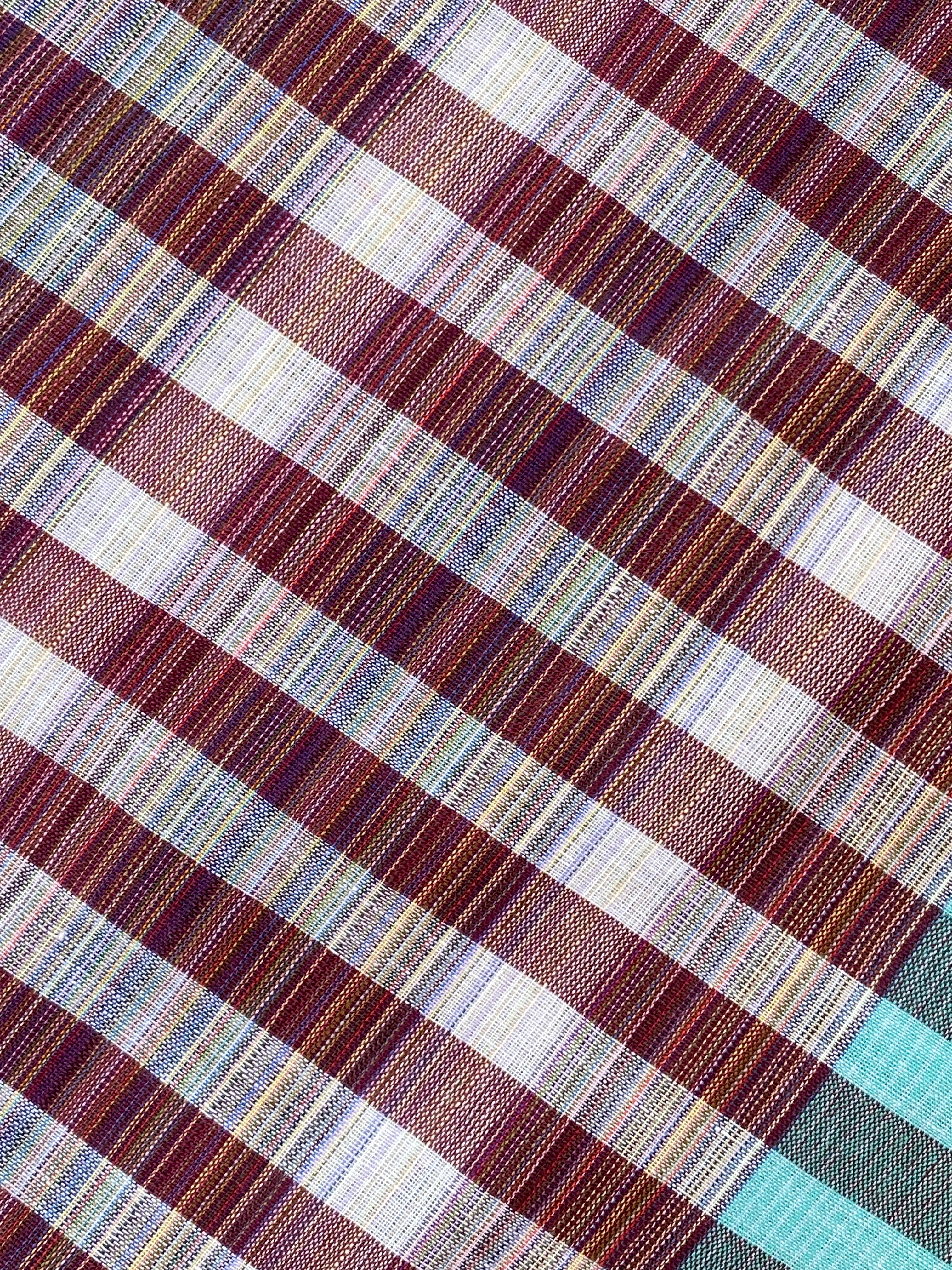 Checks Cotton Saree - Maroon Blue