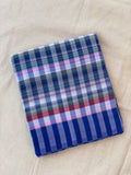Checks Cotton Saree - Blue Green