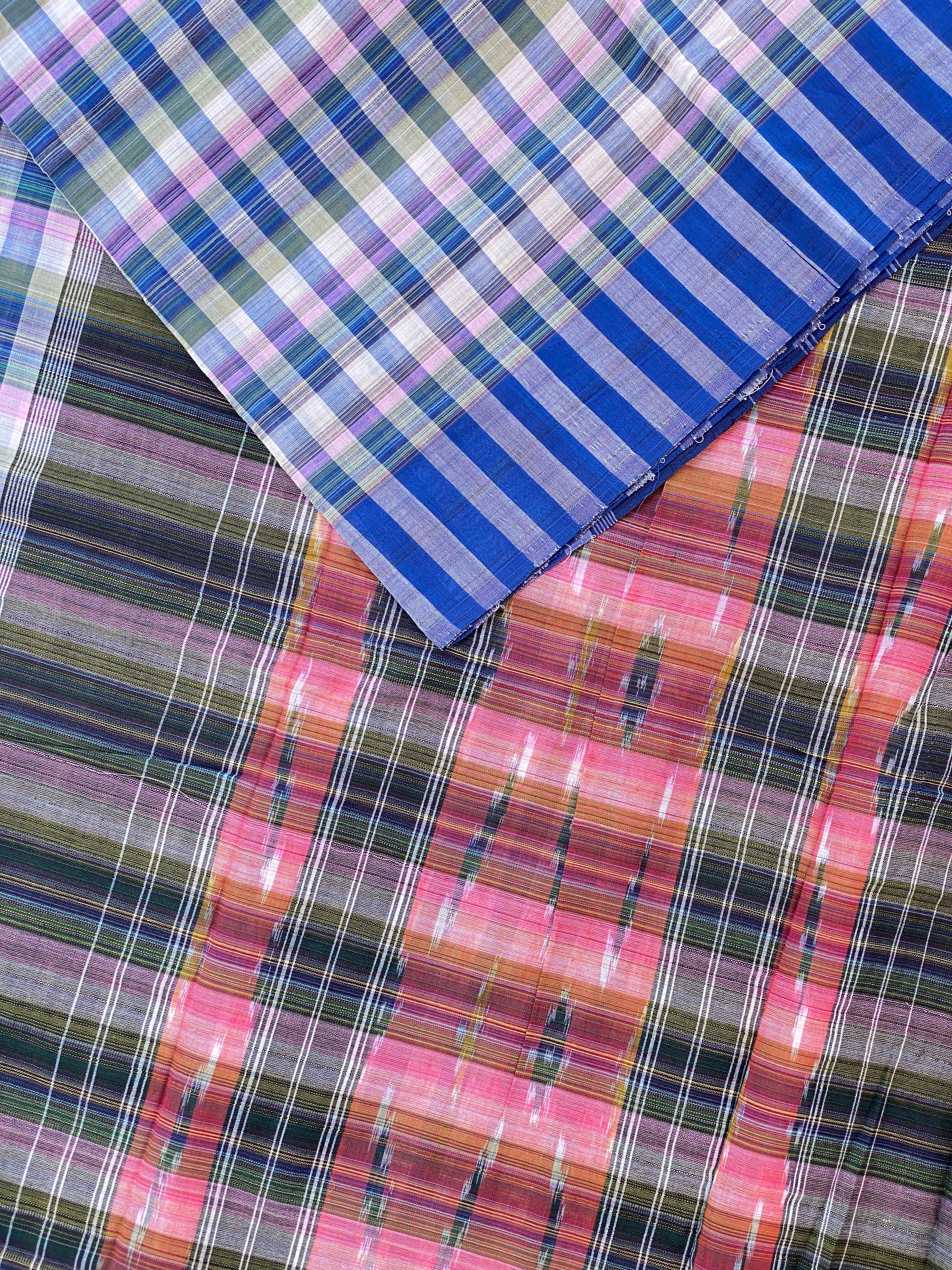 Checks Cotton Saree - Blue Green