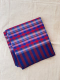 Checks Cotton Saree - Blue Red