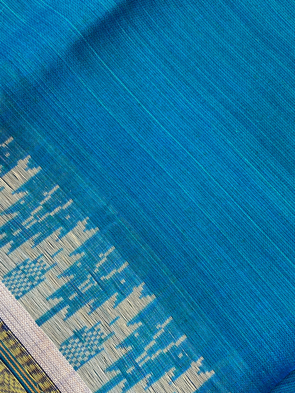 Narayanpet Cotton Saree - Teal Blue