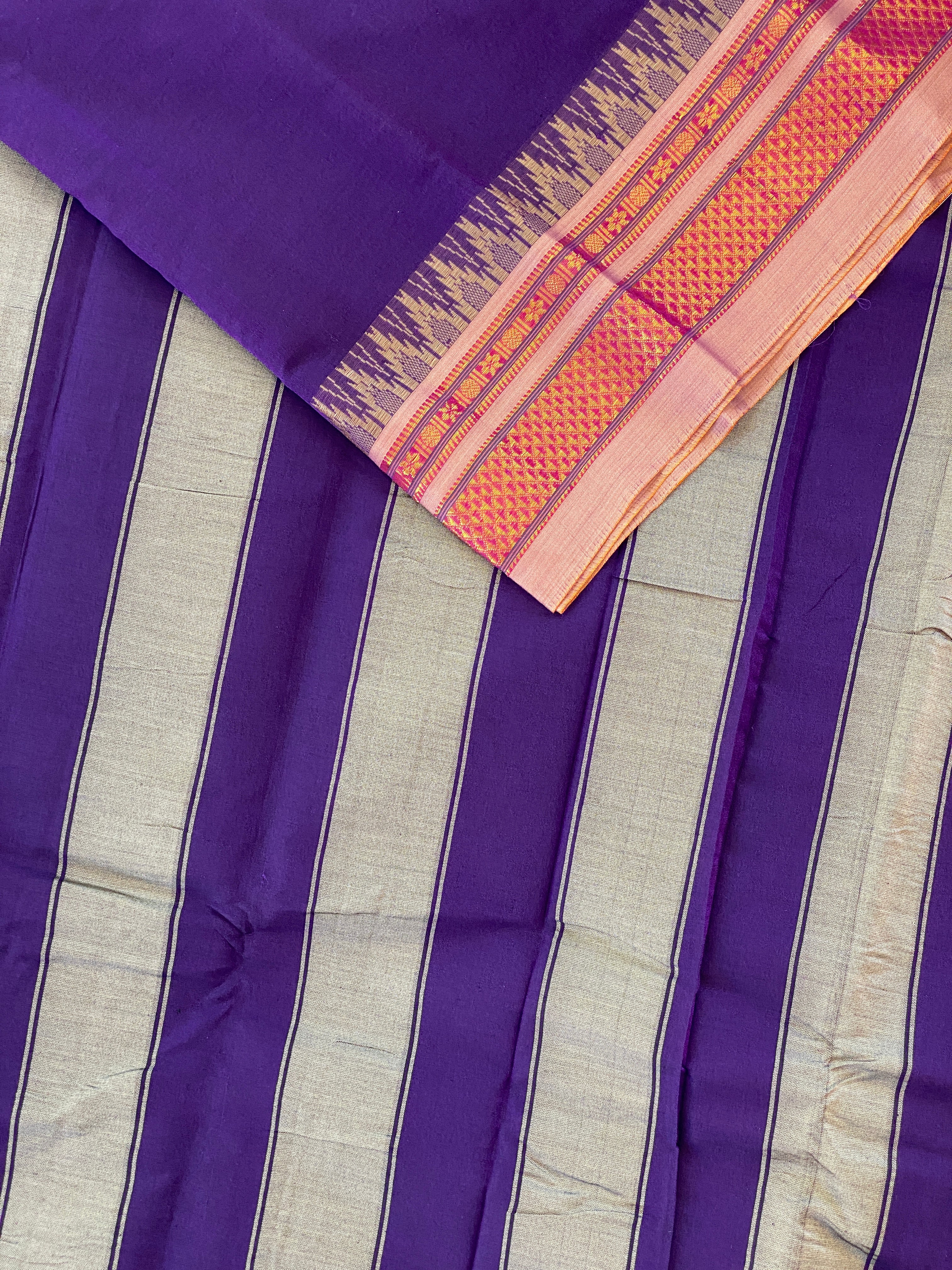 Narayanpet Cotton Saree - Purple