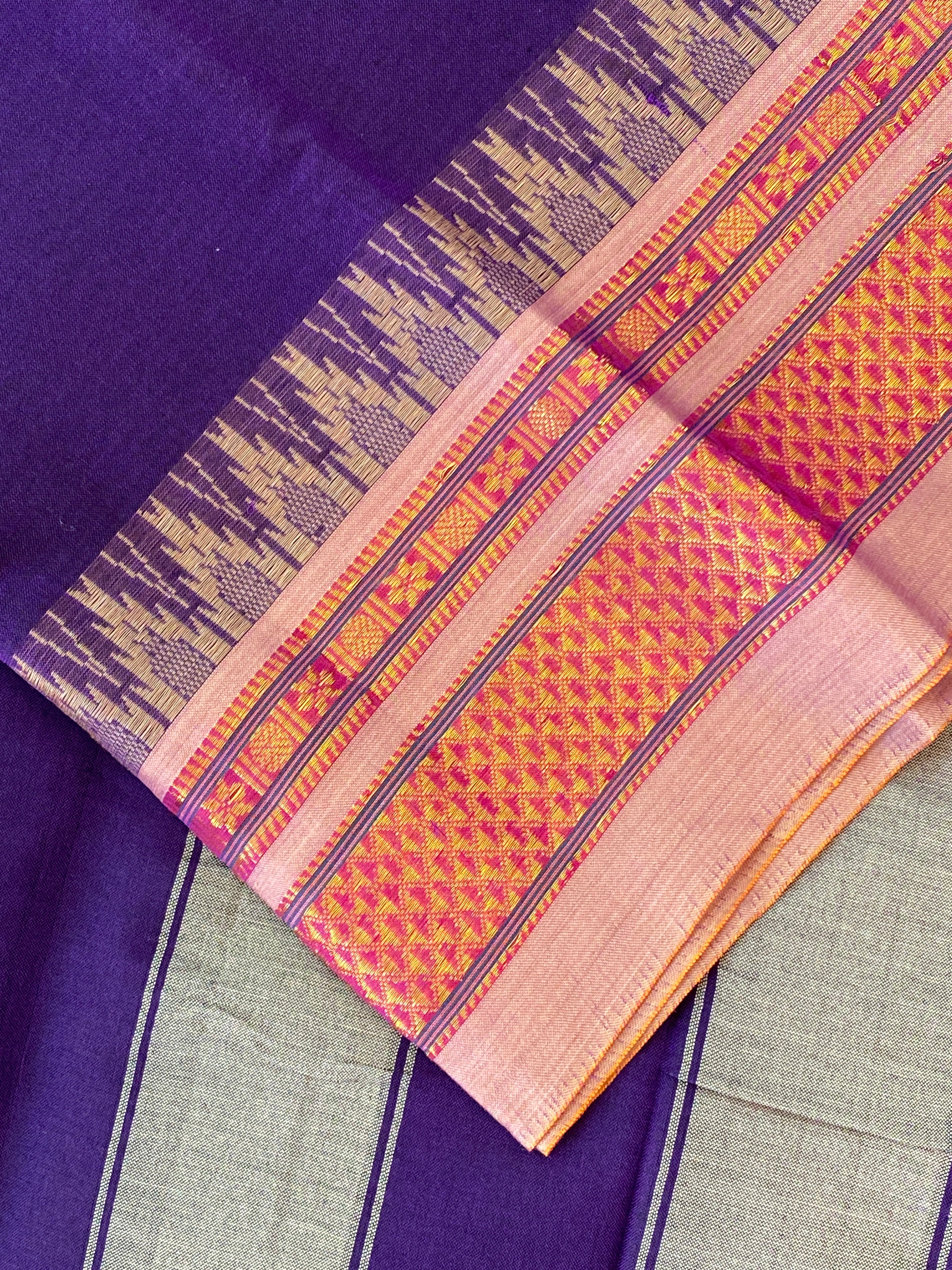 Narayanpet Cotton Saree - Purple