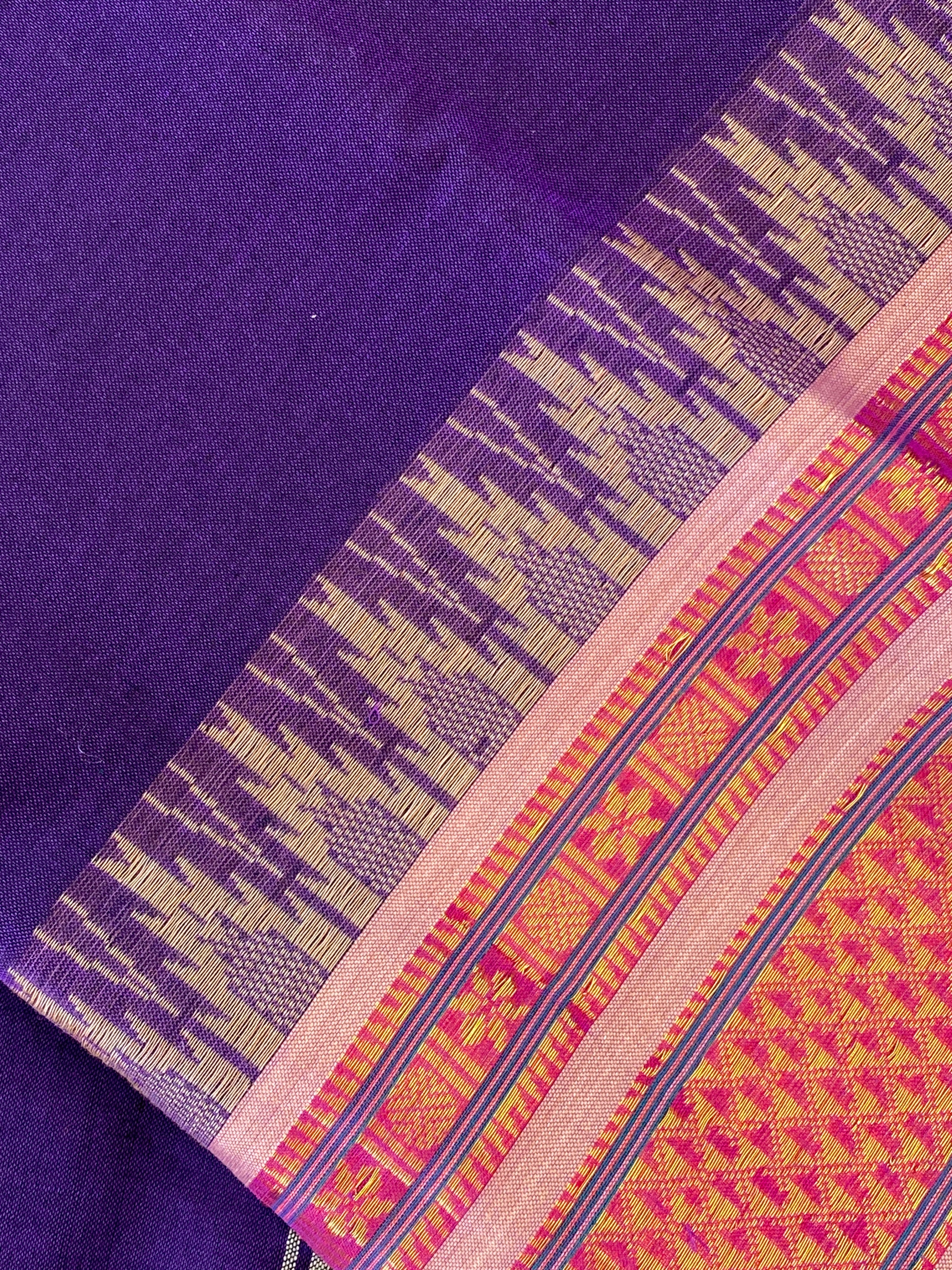 Narayanpet Cotton Saree - Purple