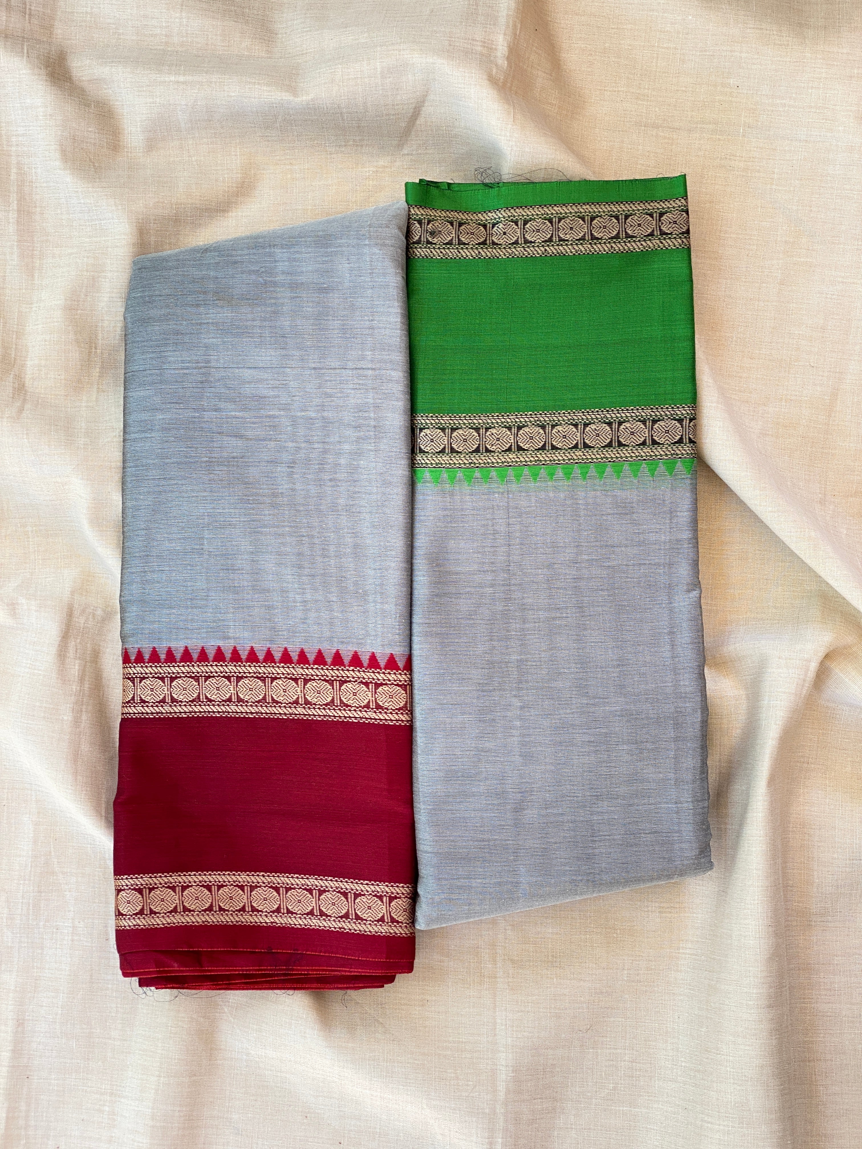 Ganga Jamuna Saree - Grey