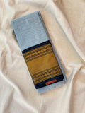 Narayanpet Cotton Saree - Soft Grey (blue tint)