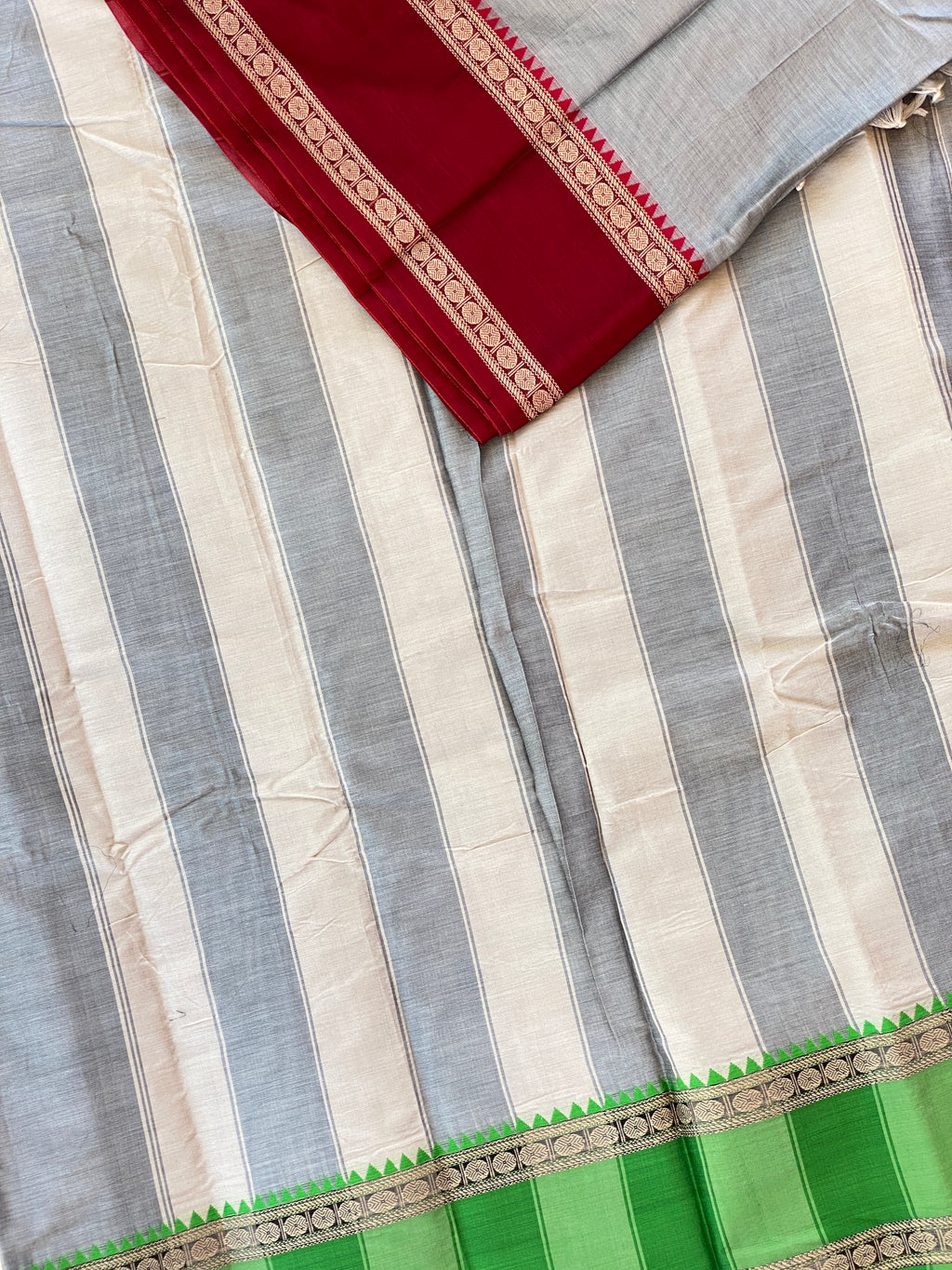 Ganga Jamuna Saree - Grey