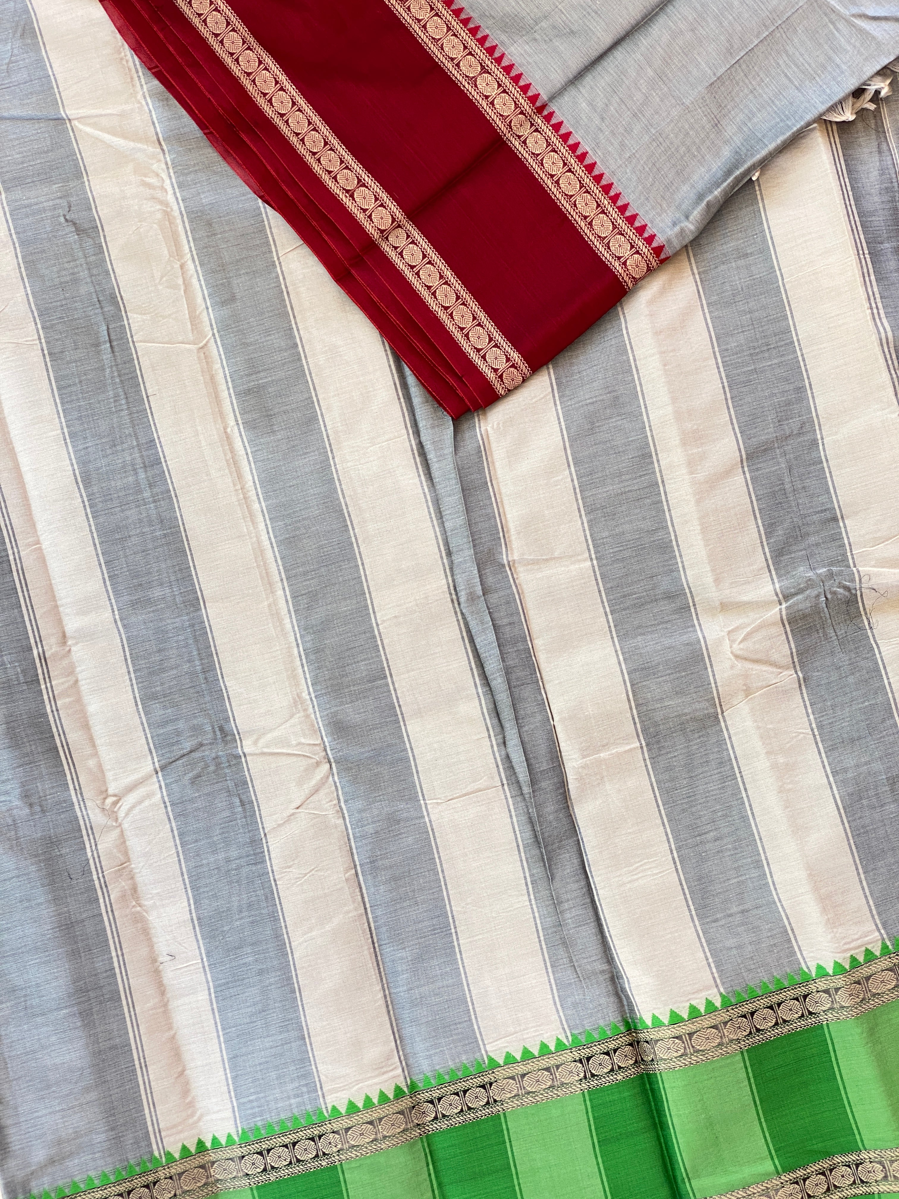 Ganga Jamuna Saree - Grey