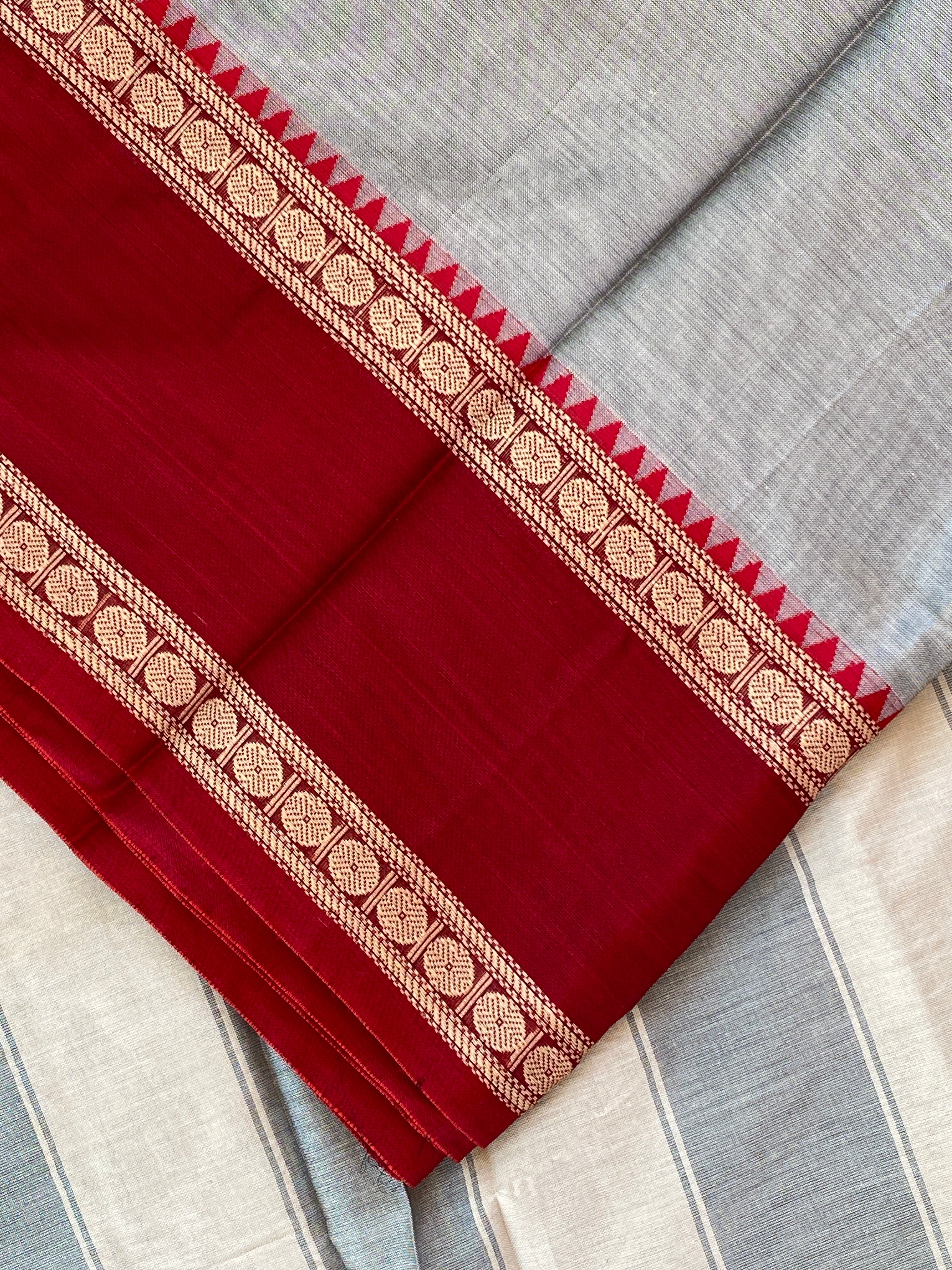 Ganga Jamuna Saree - Grey