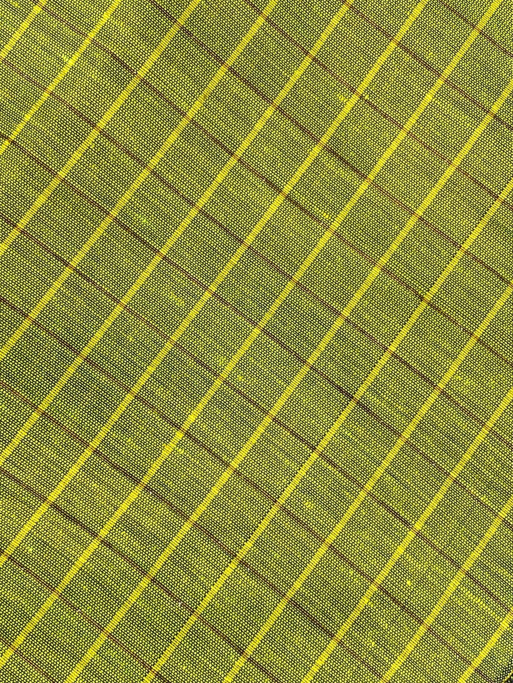 Kalyani Cotton - Parrot Green (Black Border)