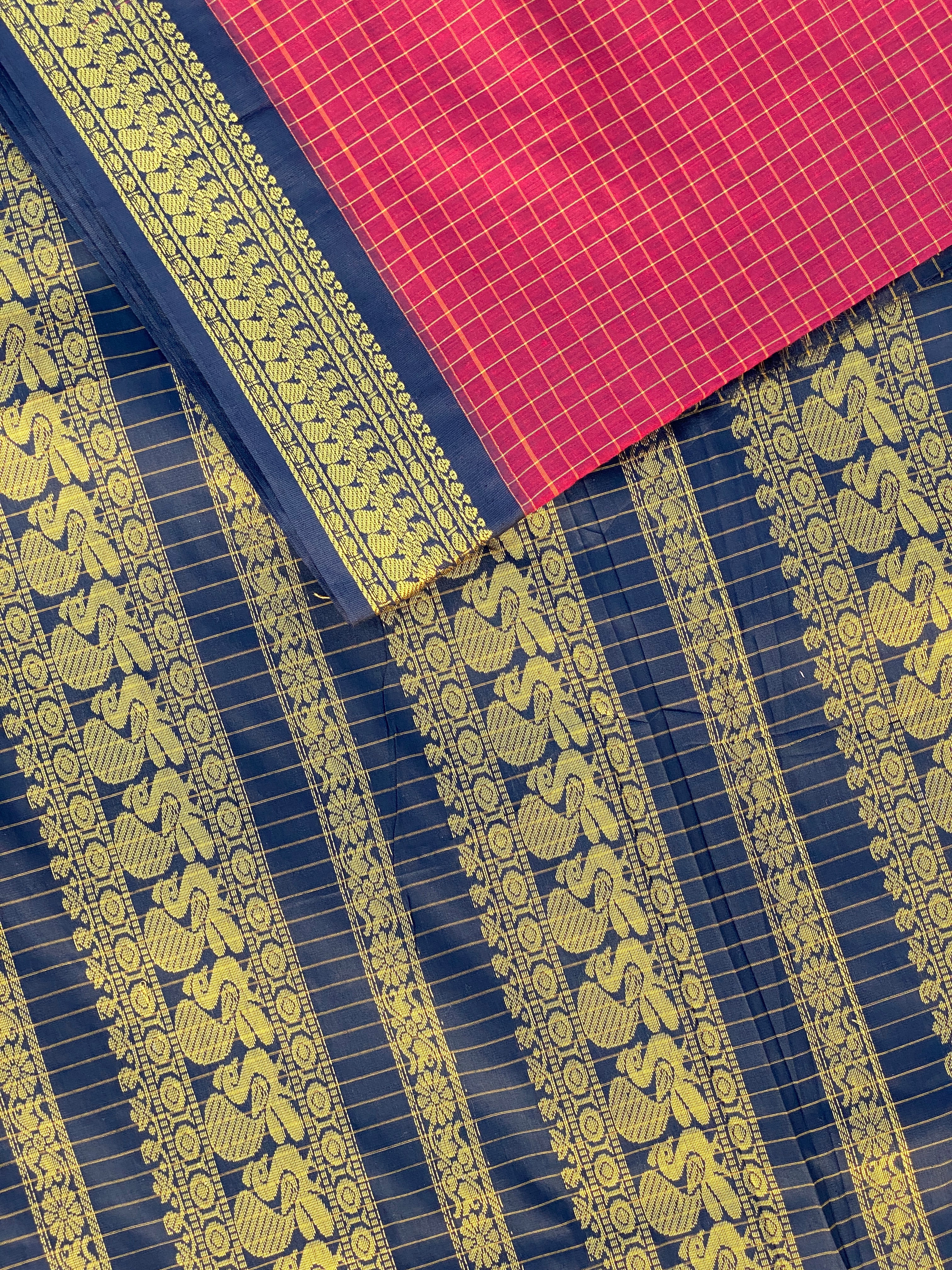 Kalyani Cotton - Red checks