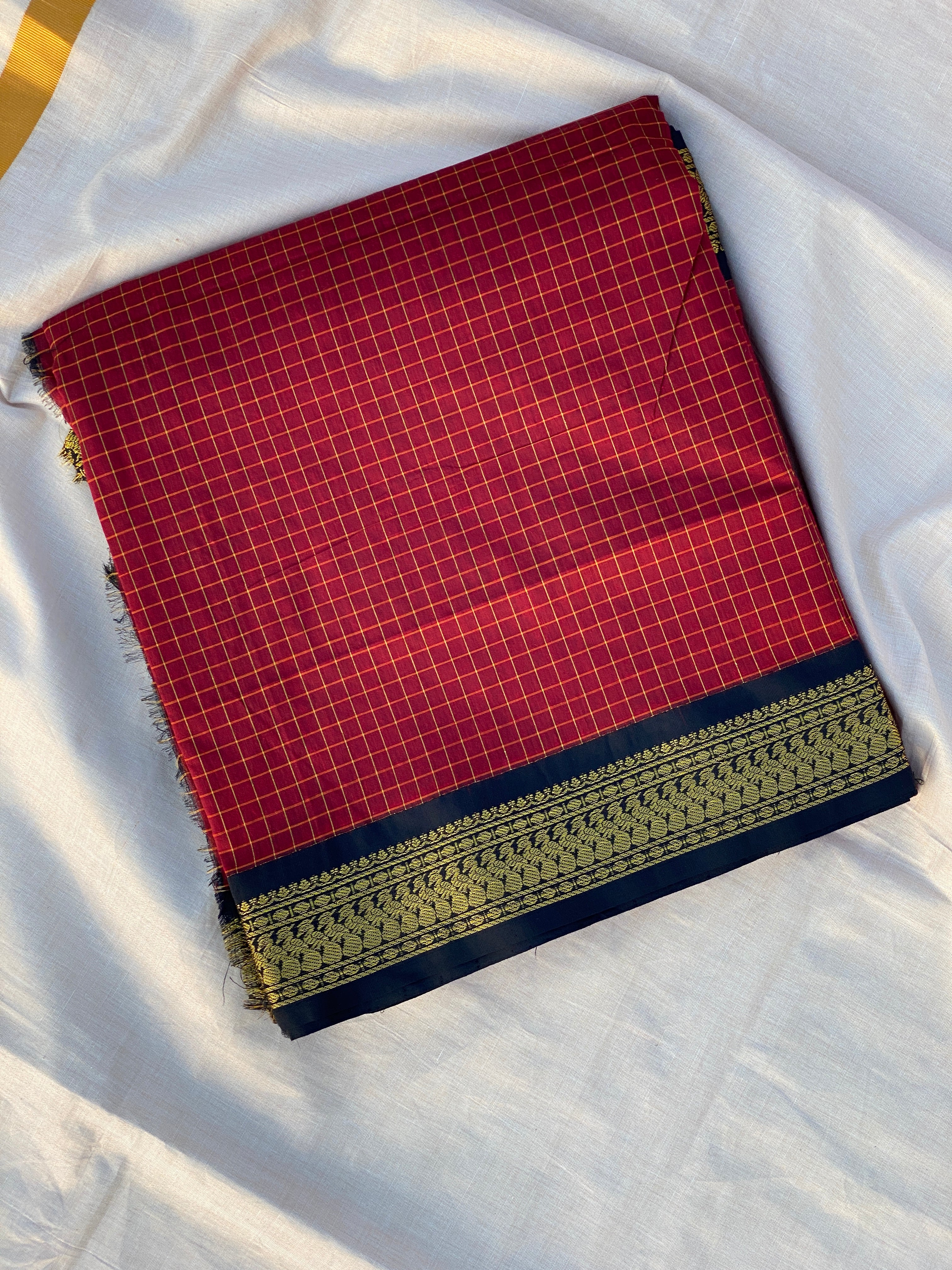 Kalyani Cotton - Red checks