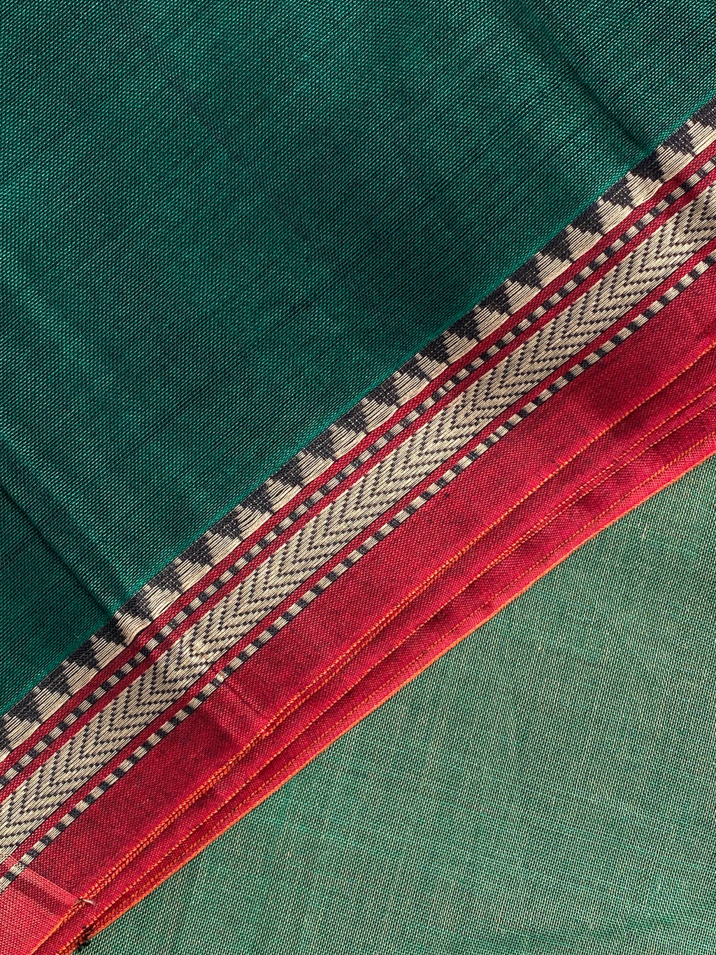 Narayanpet Small Border - Dark Green