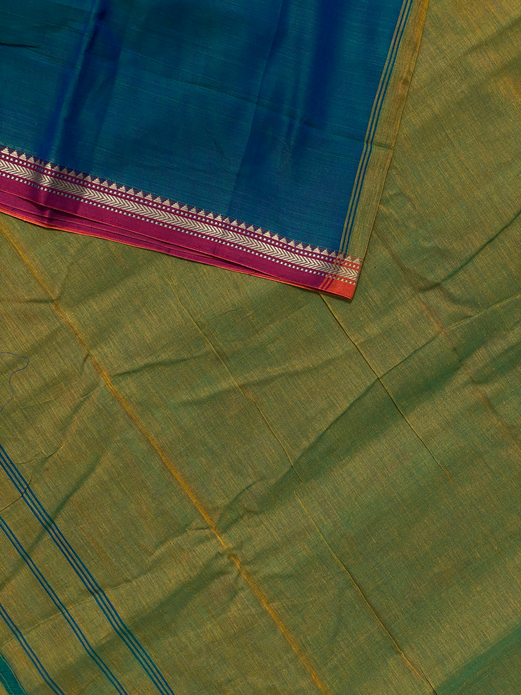 Narayanpet Small Border - Deep Blue
