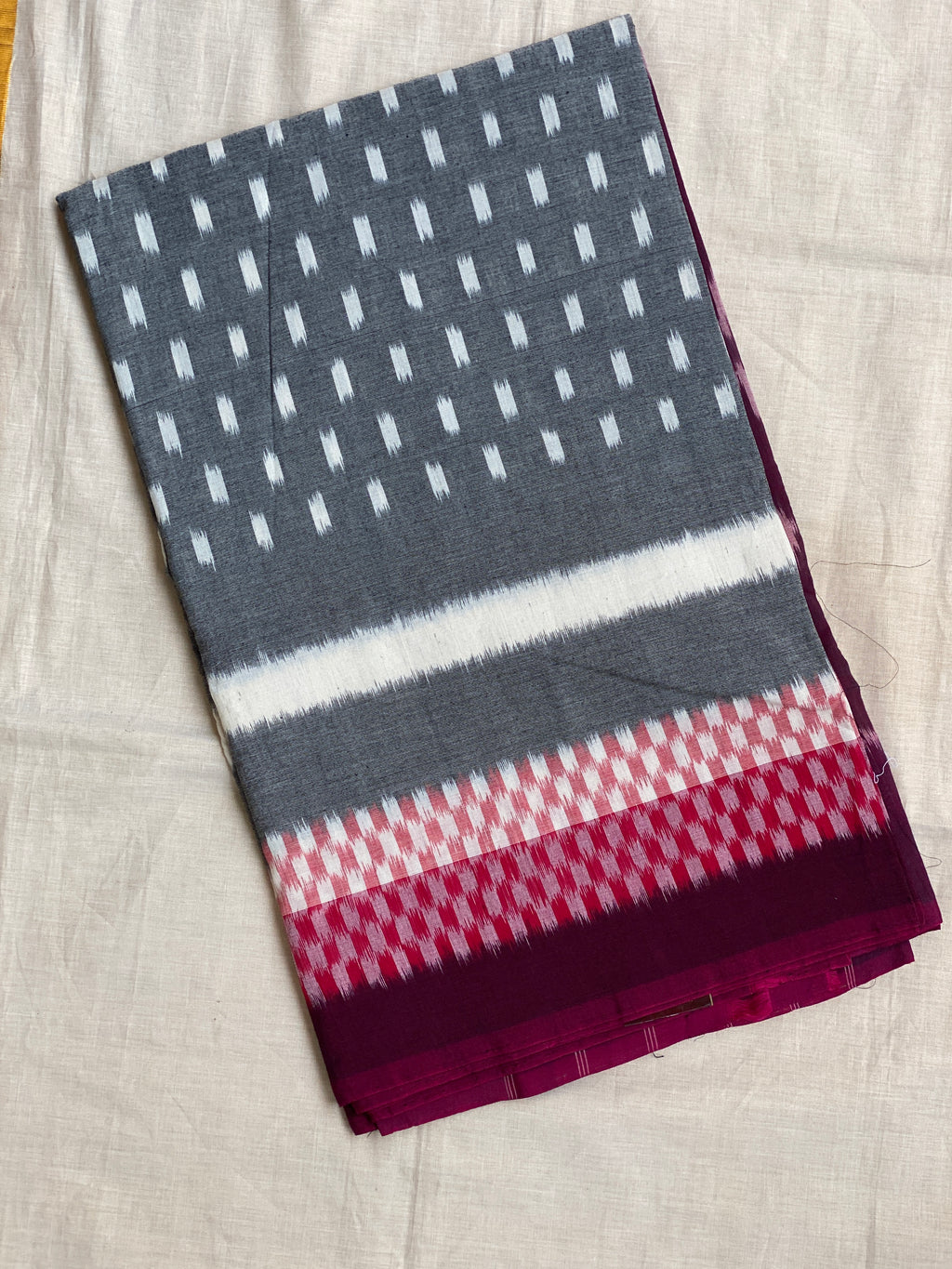Pochampally Ikkat - Deep Charcoal Grey