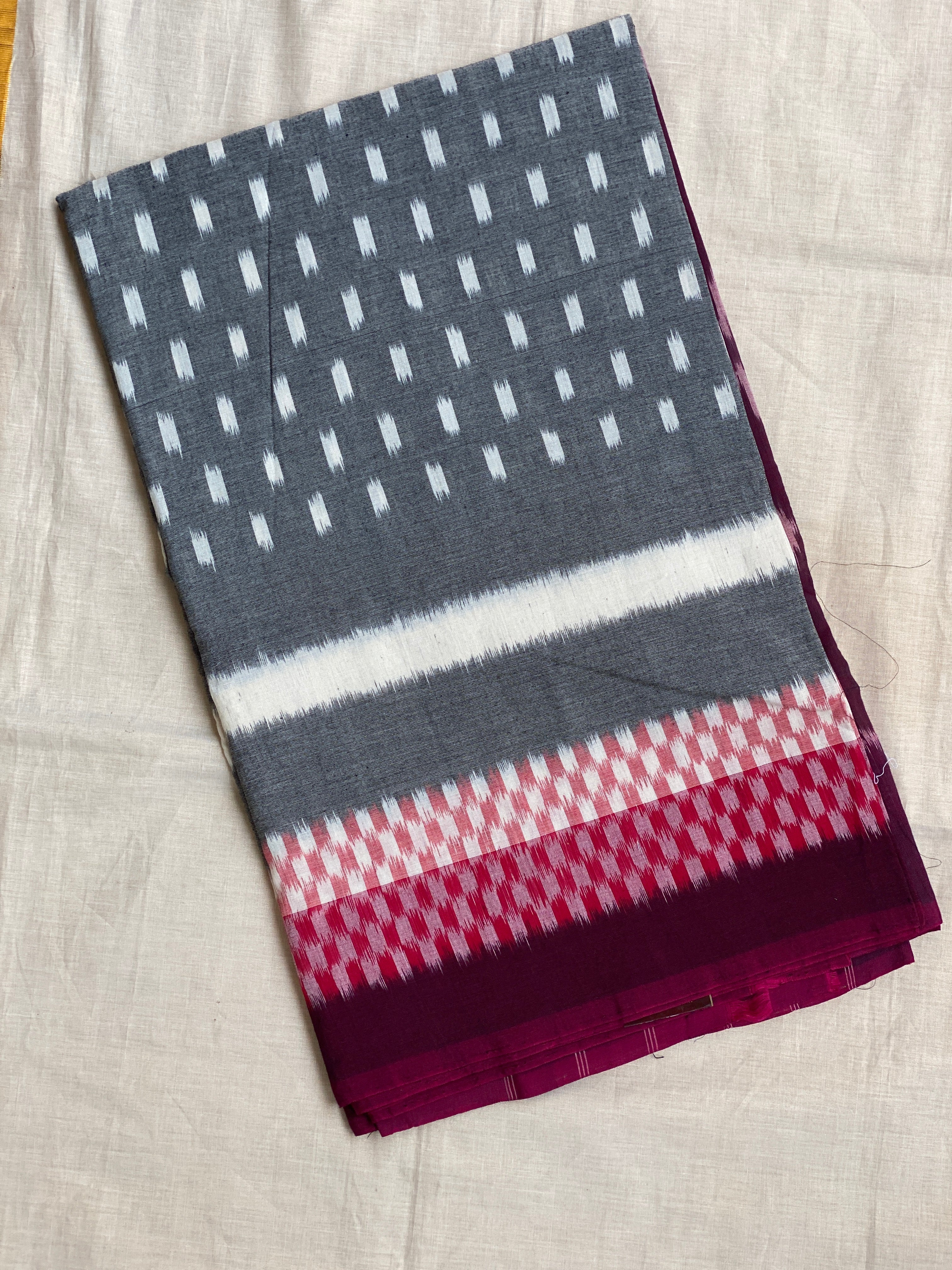 Pochampally Ikkat - Deep Charcoal Grey