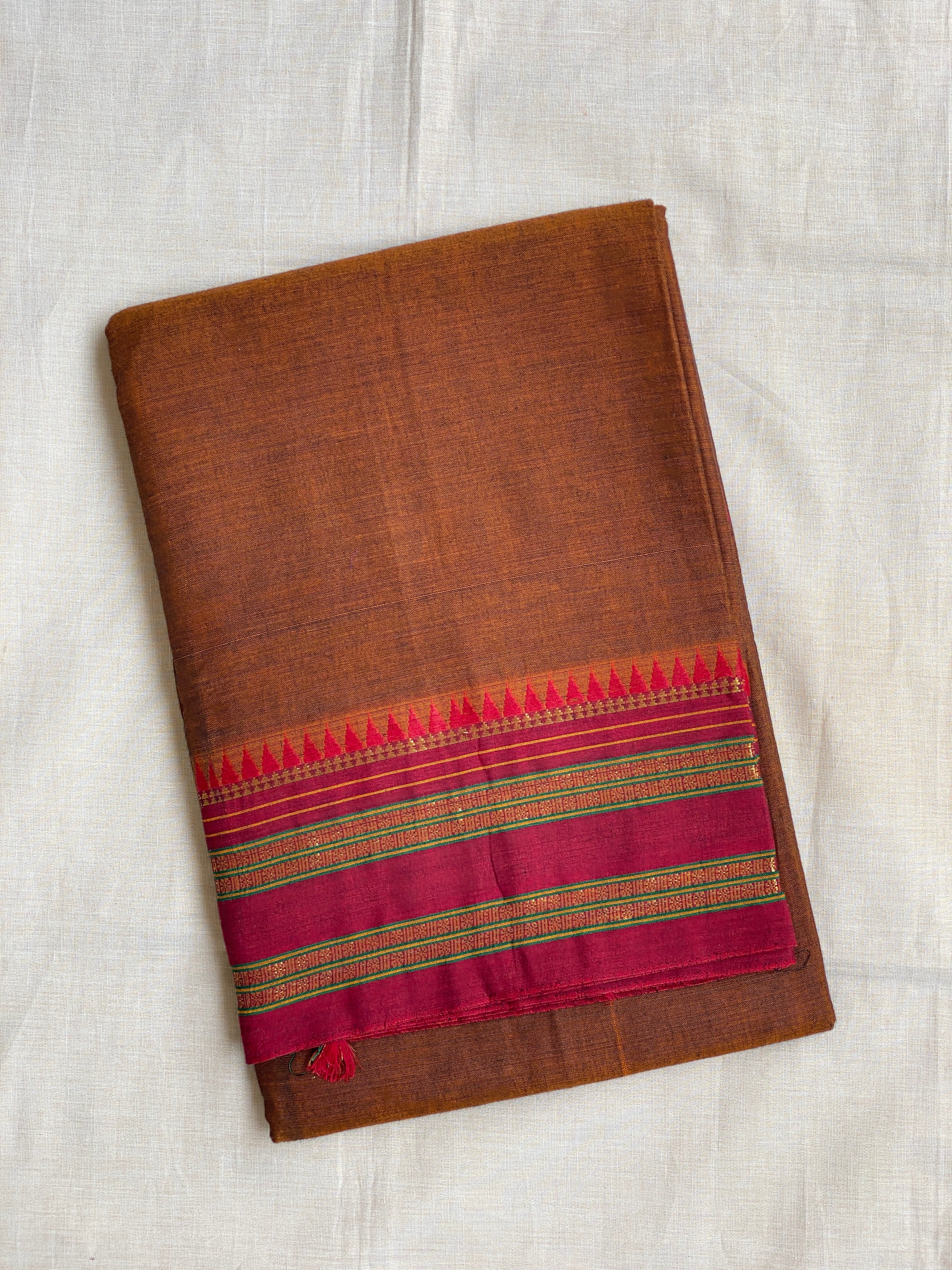 Narayanpet Traditional Border - Earthy Brown