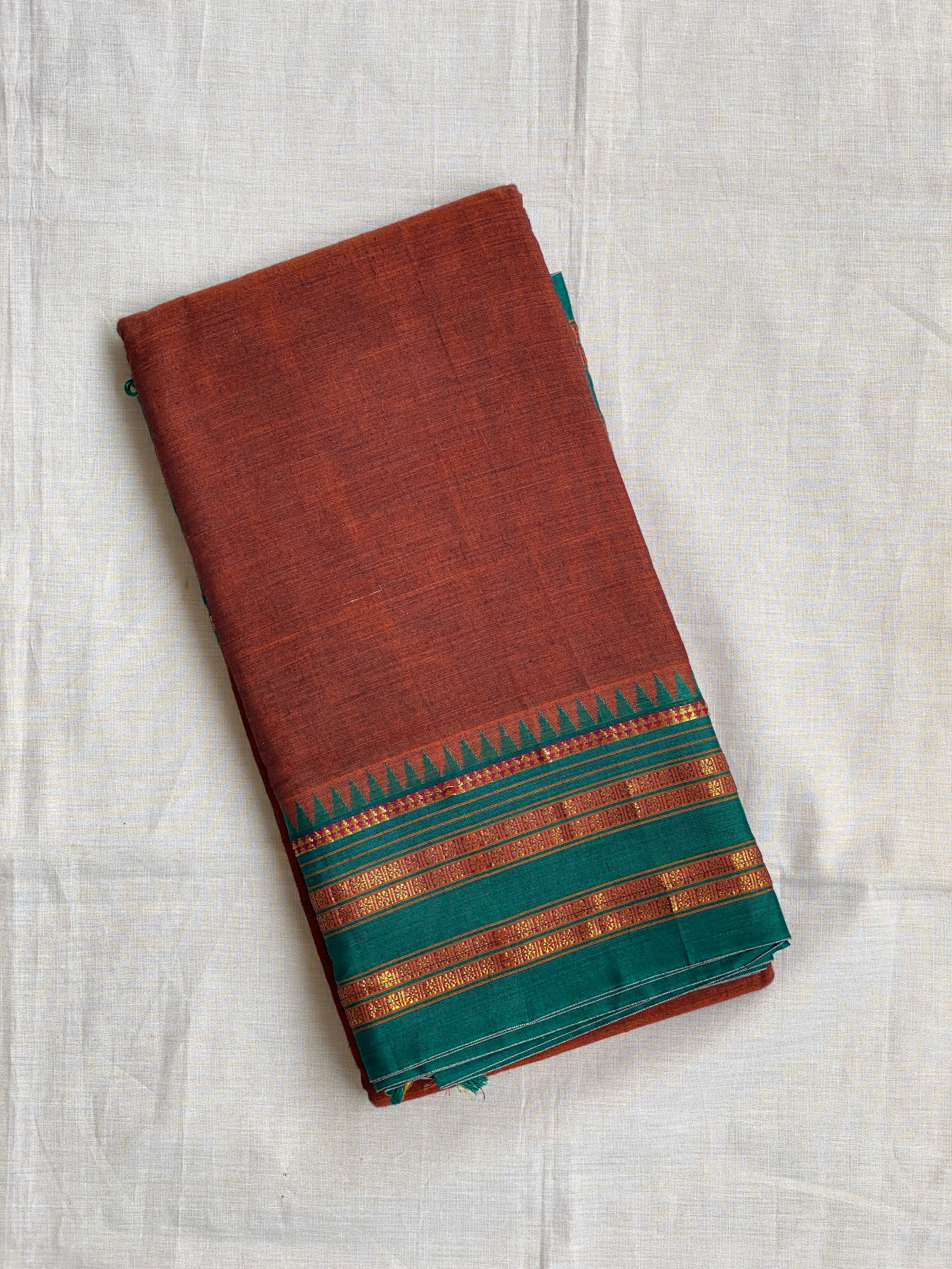 Narayanpet Traditional Border - Rust Brown