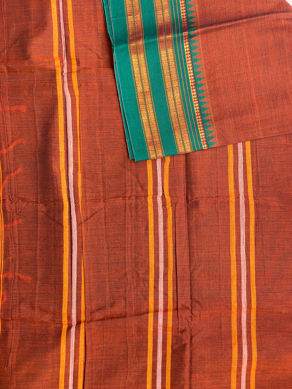 Narayanpet Traditional Border - Rust Brown